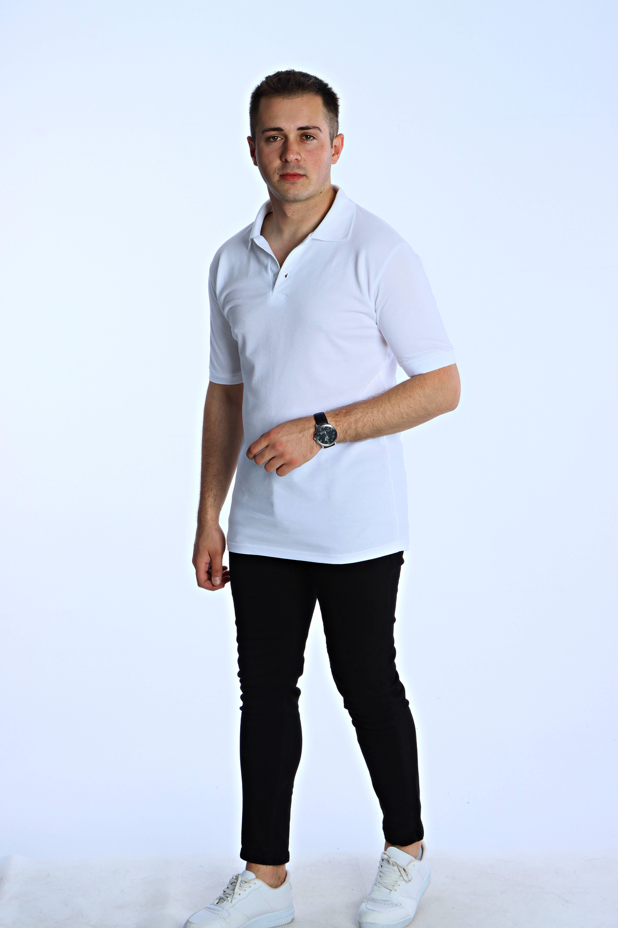 Eg38 Regular Polo Yaka Tişört Beyaz