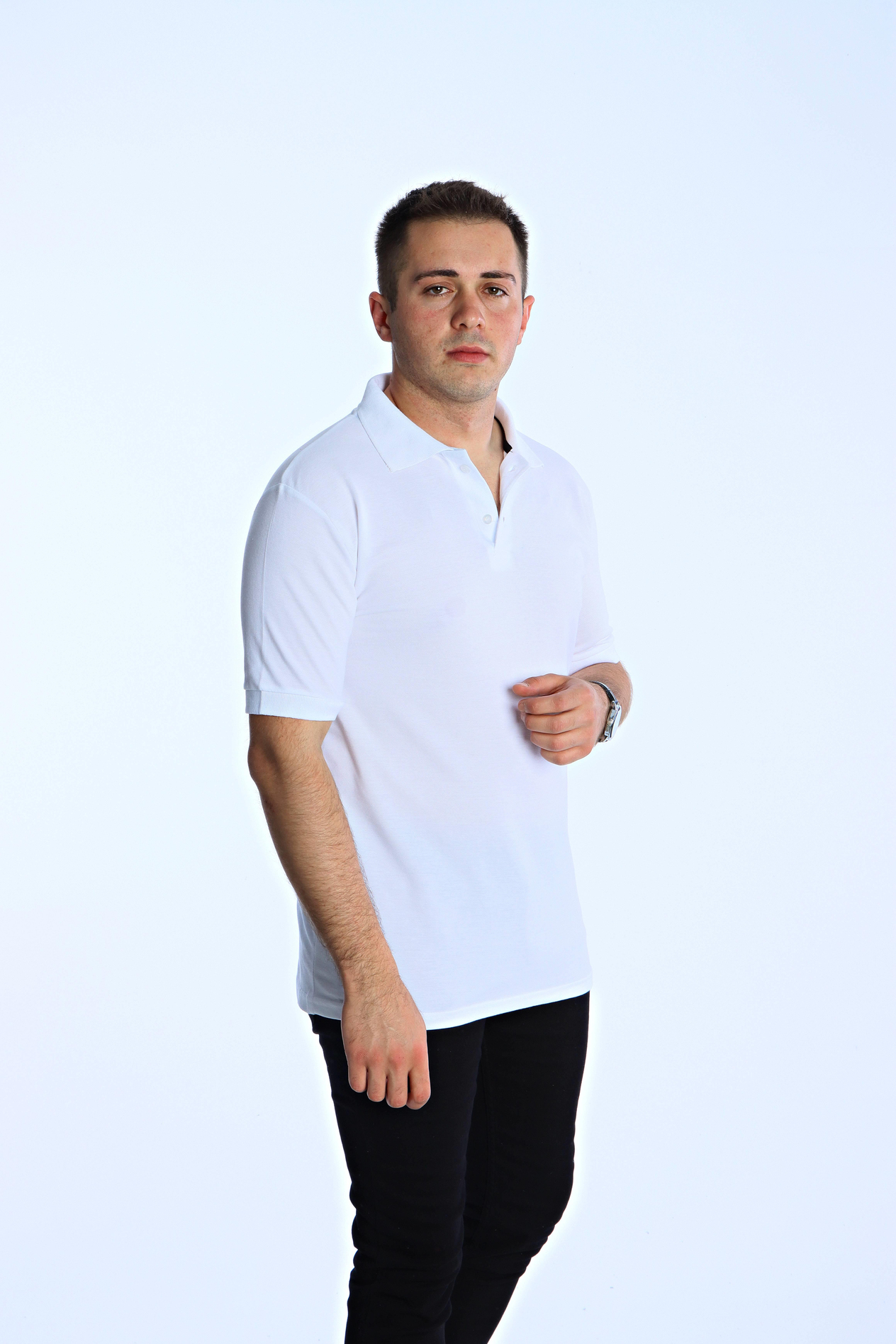 Eg38 Regular Polo Yaka Tişört Beyaz