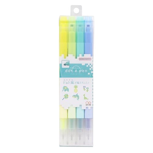 Sun-Star Dot e Pen 4'lü Çift Başlıklı Kalem Seti Soğuk Renkler