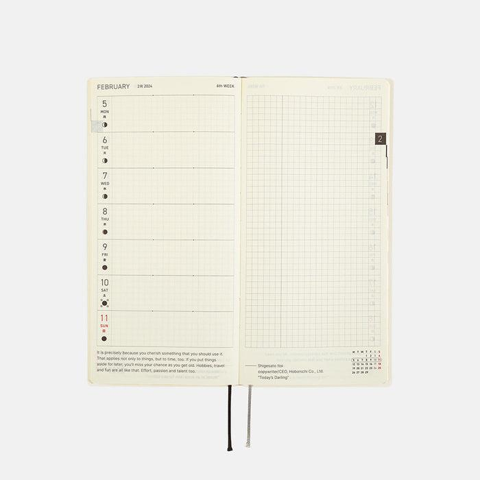 Hobonichi Techo Weeks Japanese Version 2024 Jan. Start White Line: Ivory