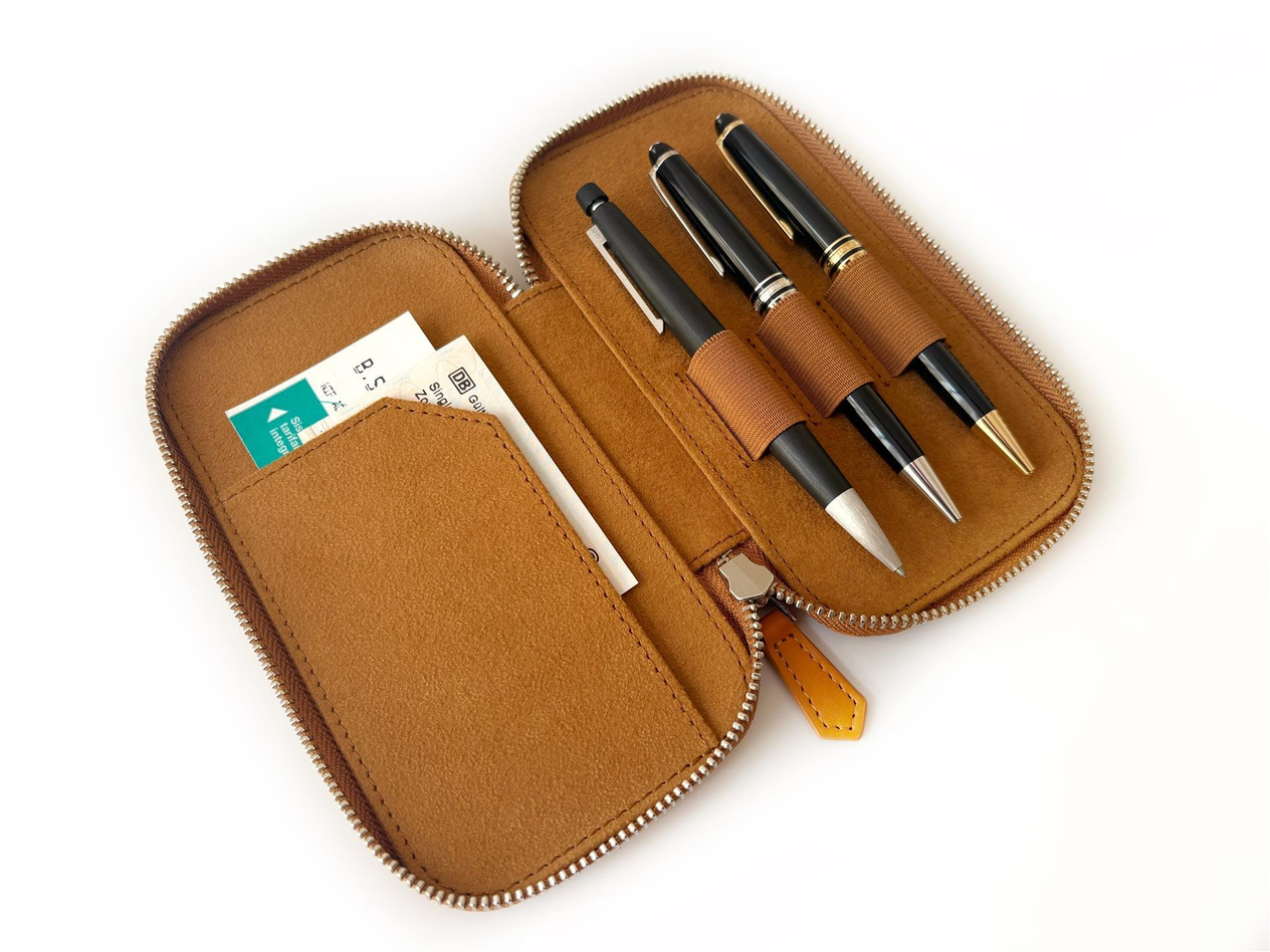 Eng Leather 3'lü Kalem Kılıfı Golden Tea - Vegan
