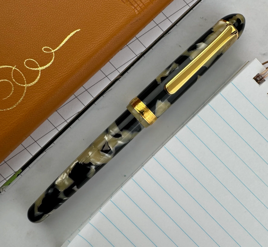 Platinum #3776 Century Celluloid Calico Dolma Kalem  14K Altın F Uç