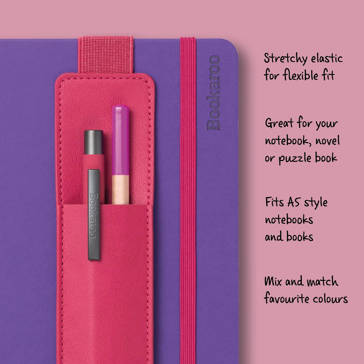 İf Bookaroo Pen Pouch Defter Üstü Kalemlik Pink Pembe
