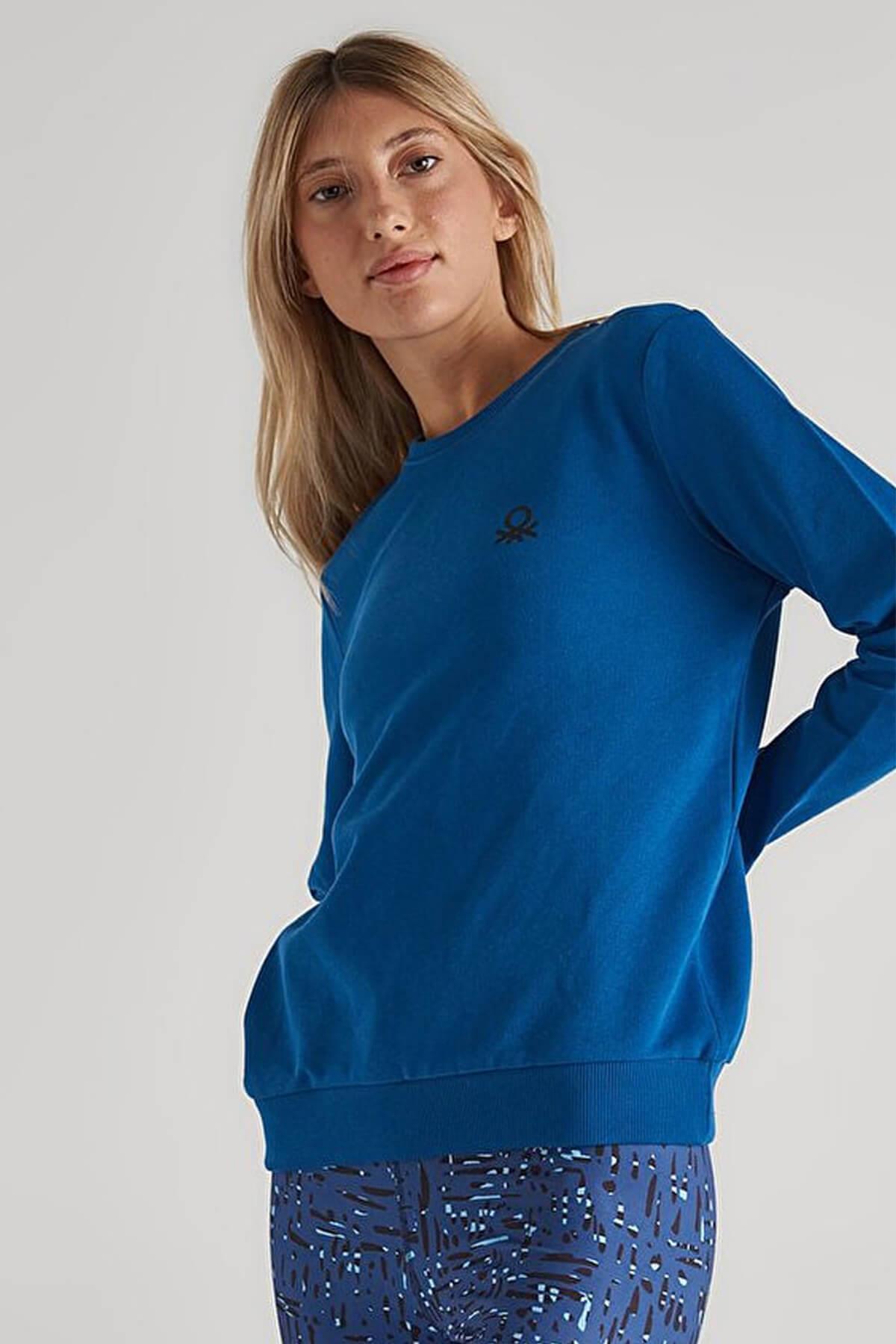 Benetton Kadın Sweatshirt Mavi BNT-W20051