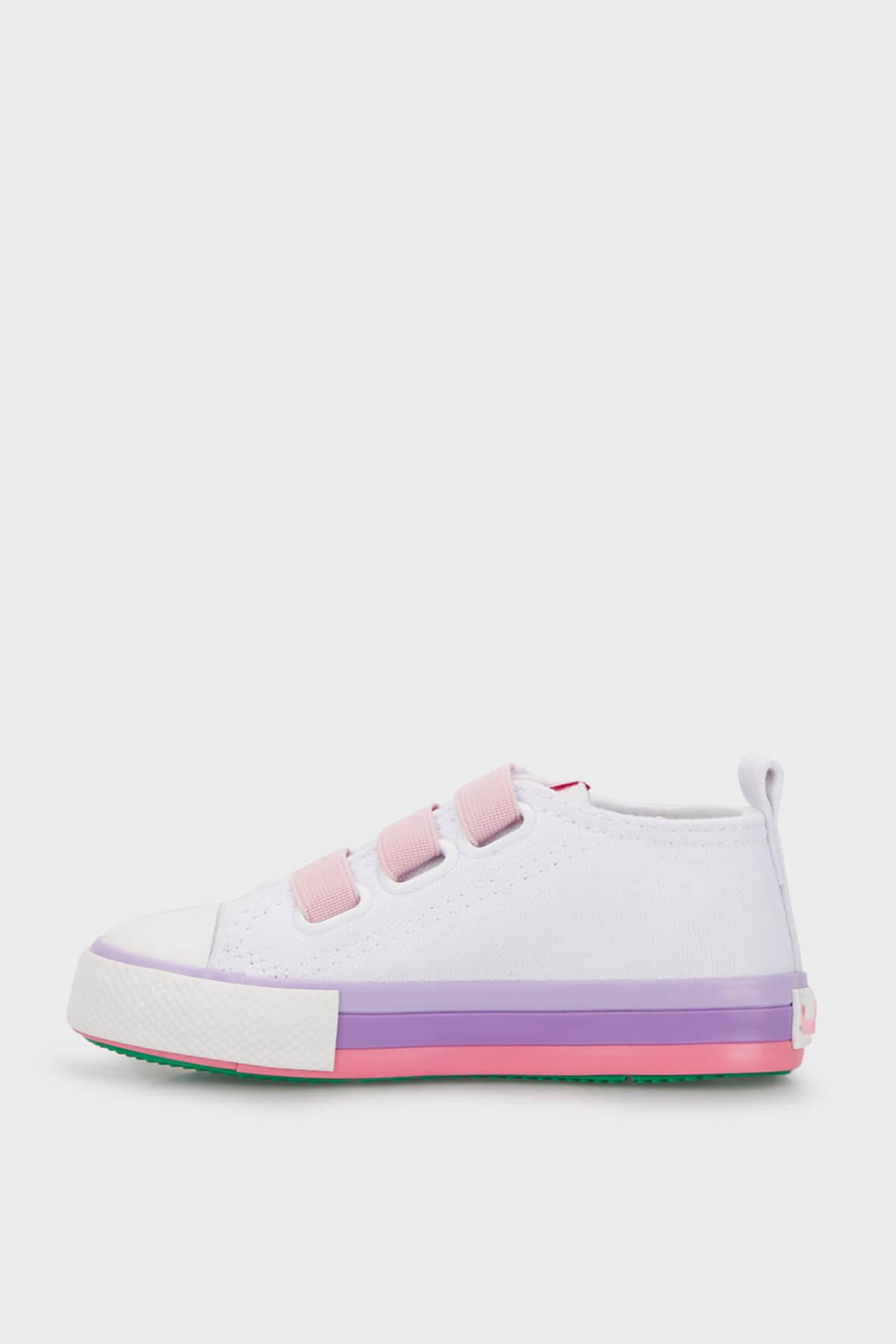 Benetton Kız Çocuk Cırtlı Converse Beyaz Pembe BN-30649P