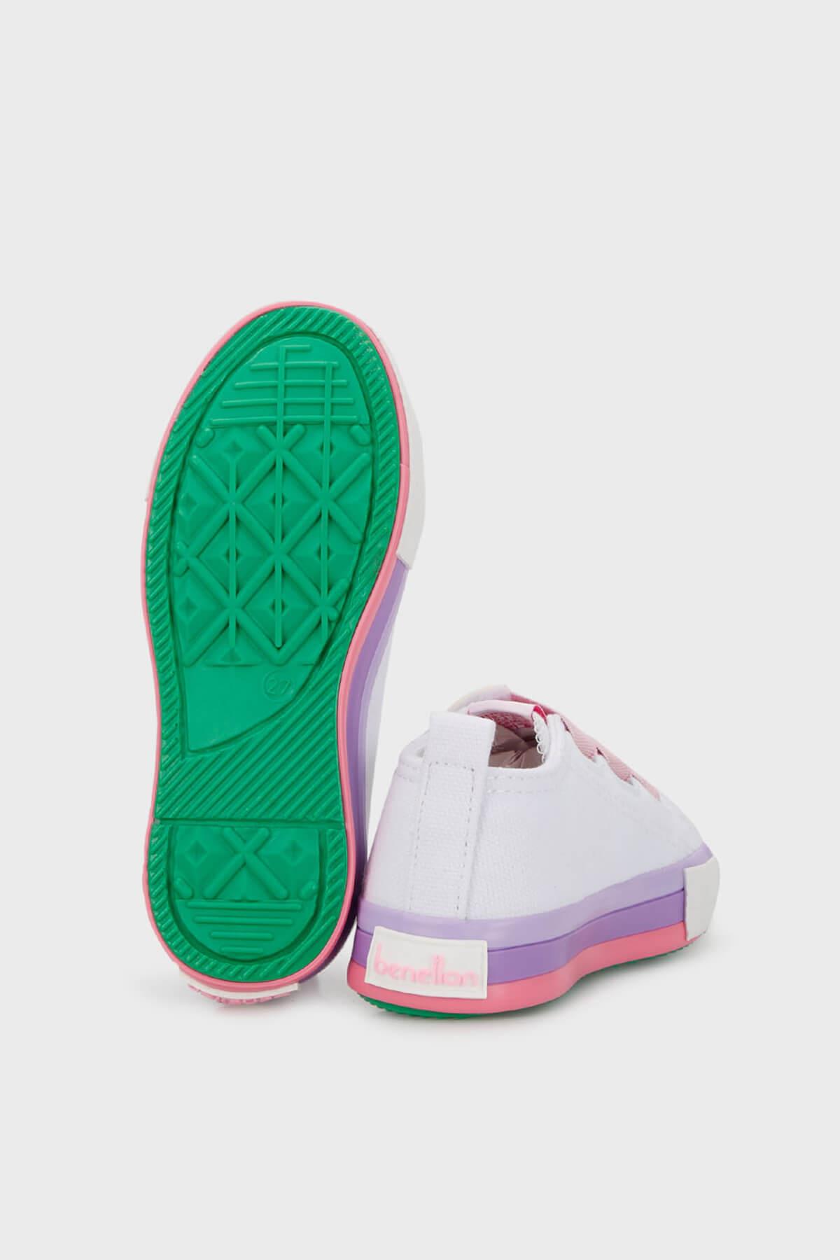 Benetton Kız Çocuk Cırtlı Converse Beyaz Pembe BN-30649P