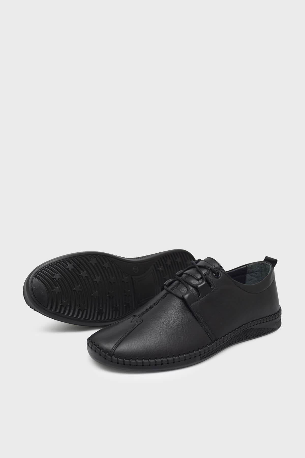 Castle Black Erkek Yazlık Comfort Deri Ayakkabı Siyah CB71102