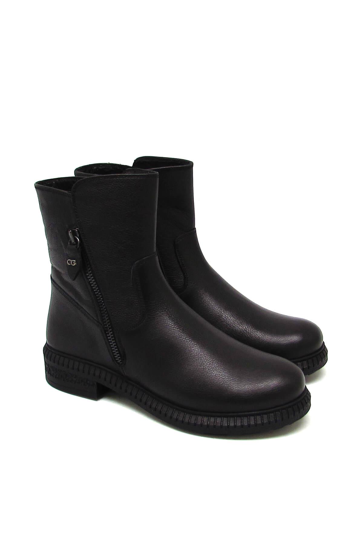 Castle Black Kadın Casual Deri Bot Siyah CB20914