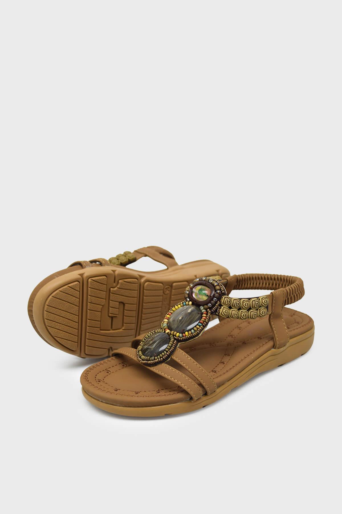 Guja Kadın Günlük Taşlı Sandalet Camel BLG120-16