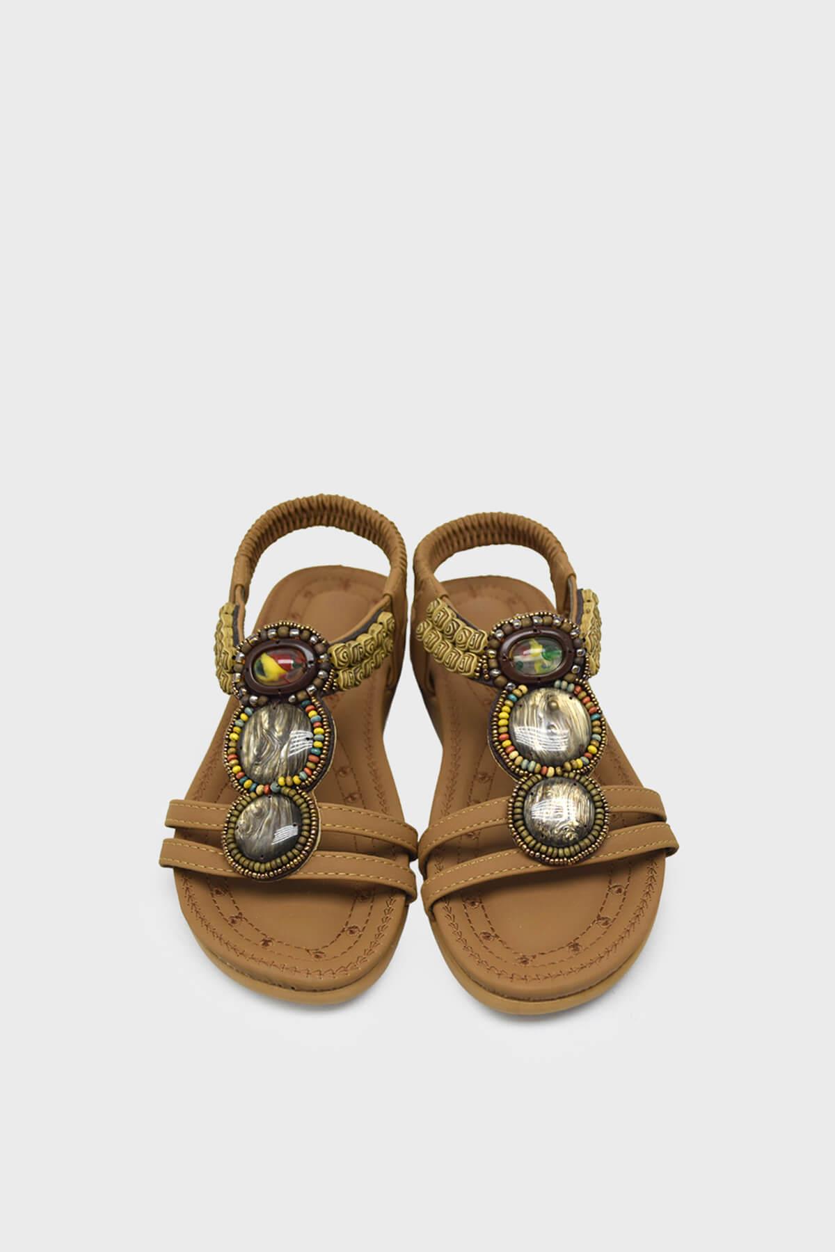 Guja Kadın Günlük Taşlı Sandalet Camel BLG120-16