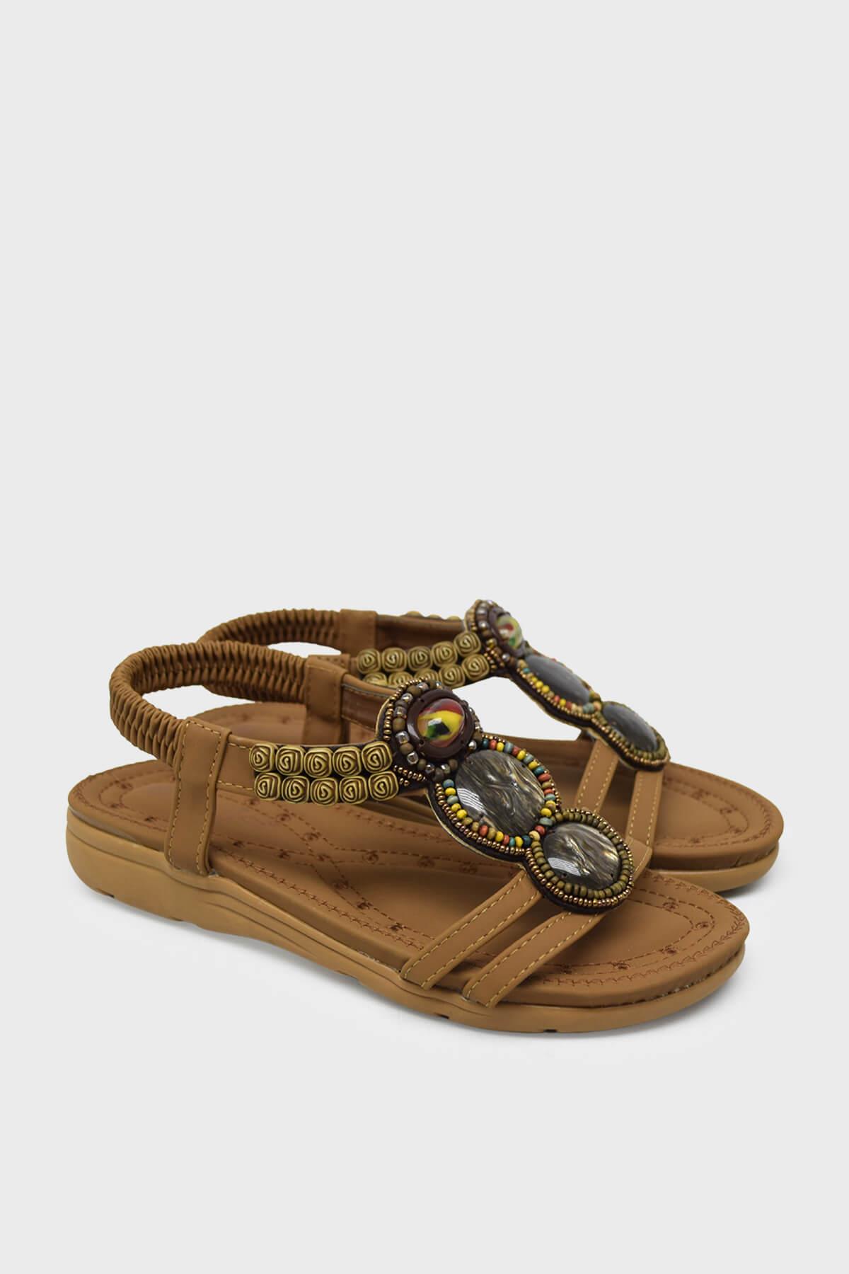 Guja Kadın Günlük Taşlı Sandalet Camel BLG120-16
