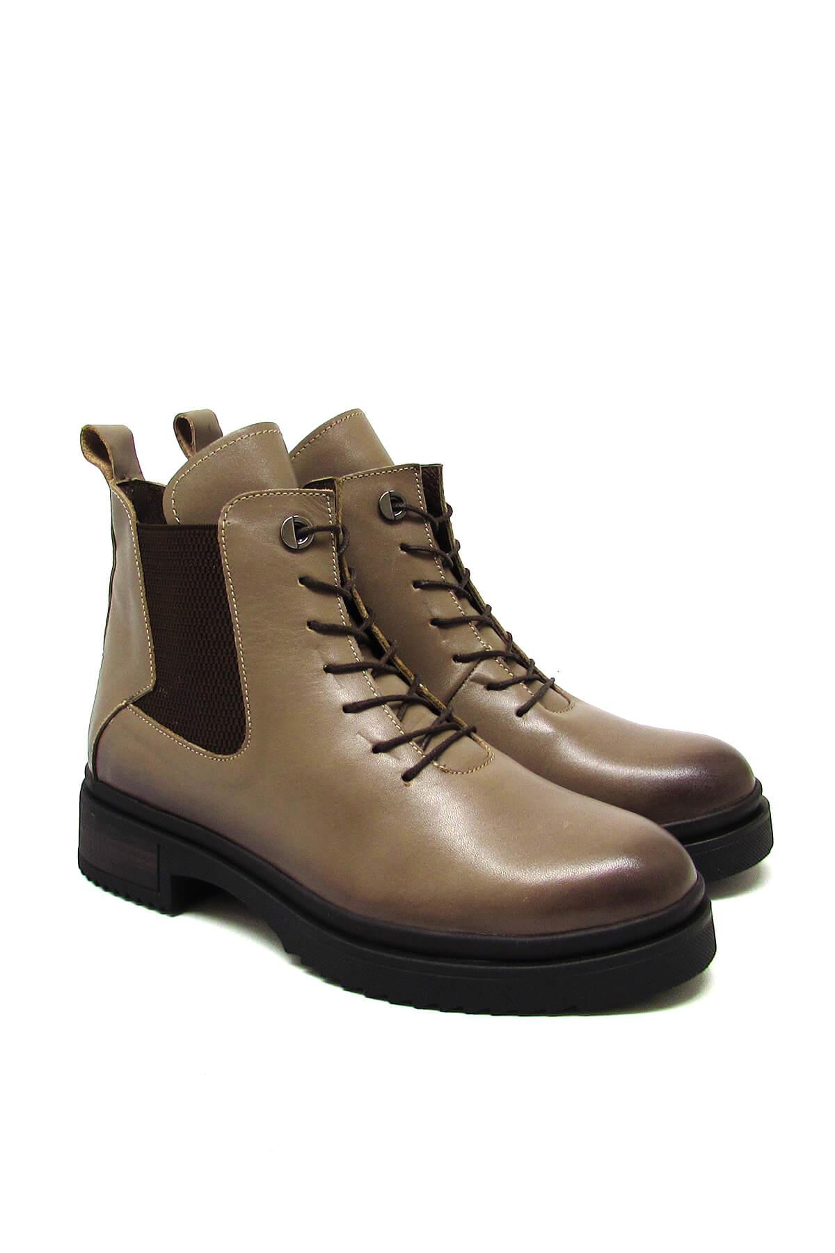 Kanuga Kadın Casual Deri Bot Vizon SCL-2888