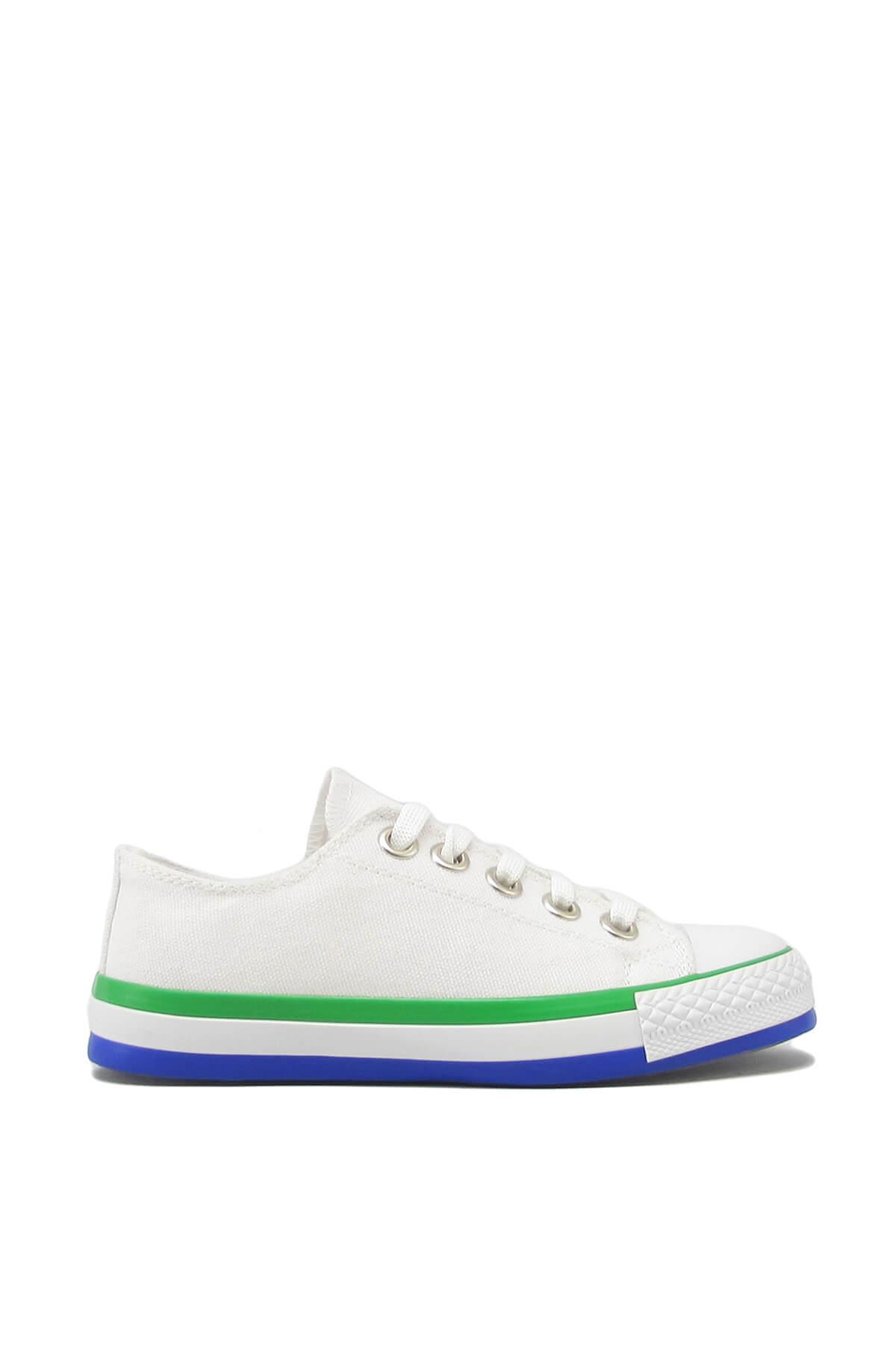 Kanuga Unisex Çocuk Yazlık Converse Spor Ayakkabı Beyaz MAGL1208