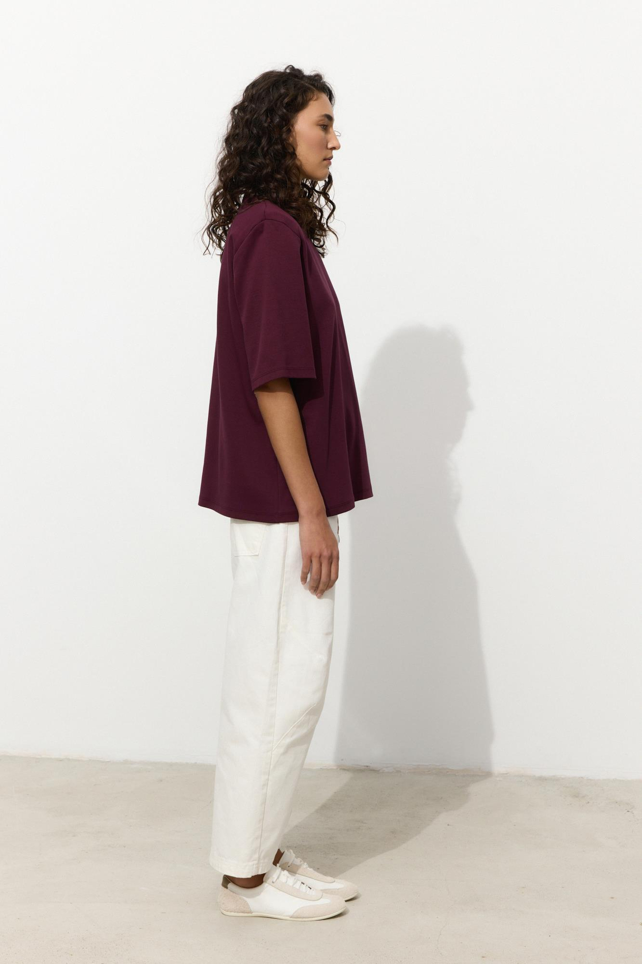 Bordo Vatkalı T-Shirt