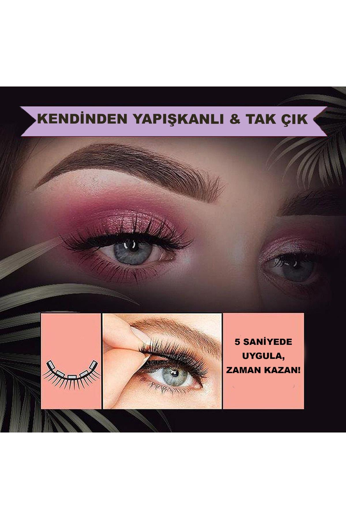 Doğal Ipek Takma Kirpik, Kendinden Yapışkanlı Ve Yeniden Kullanılabilir Kirpikler, L08