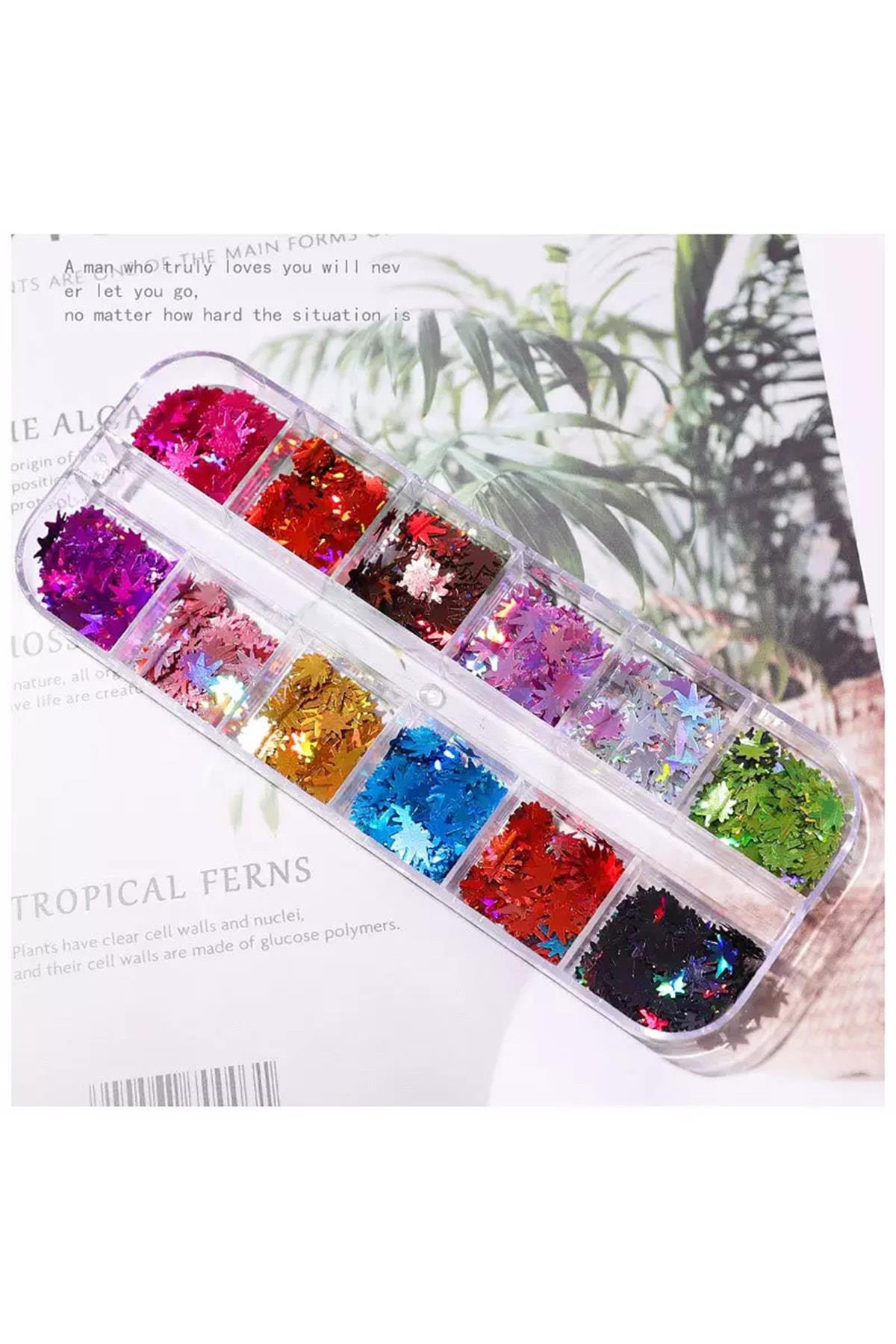 Nail Art Tırnak Süsleme Pul Seti, Yapraklı