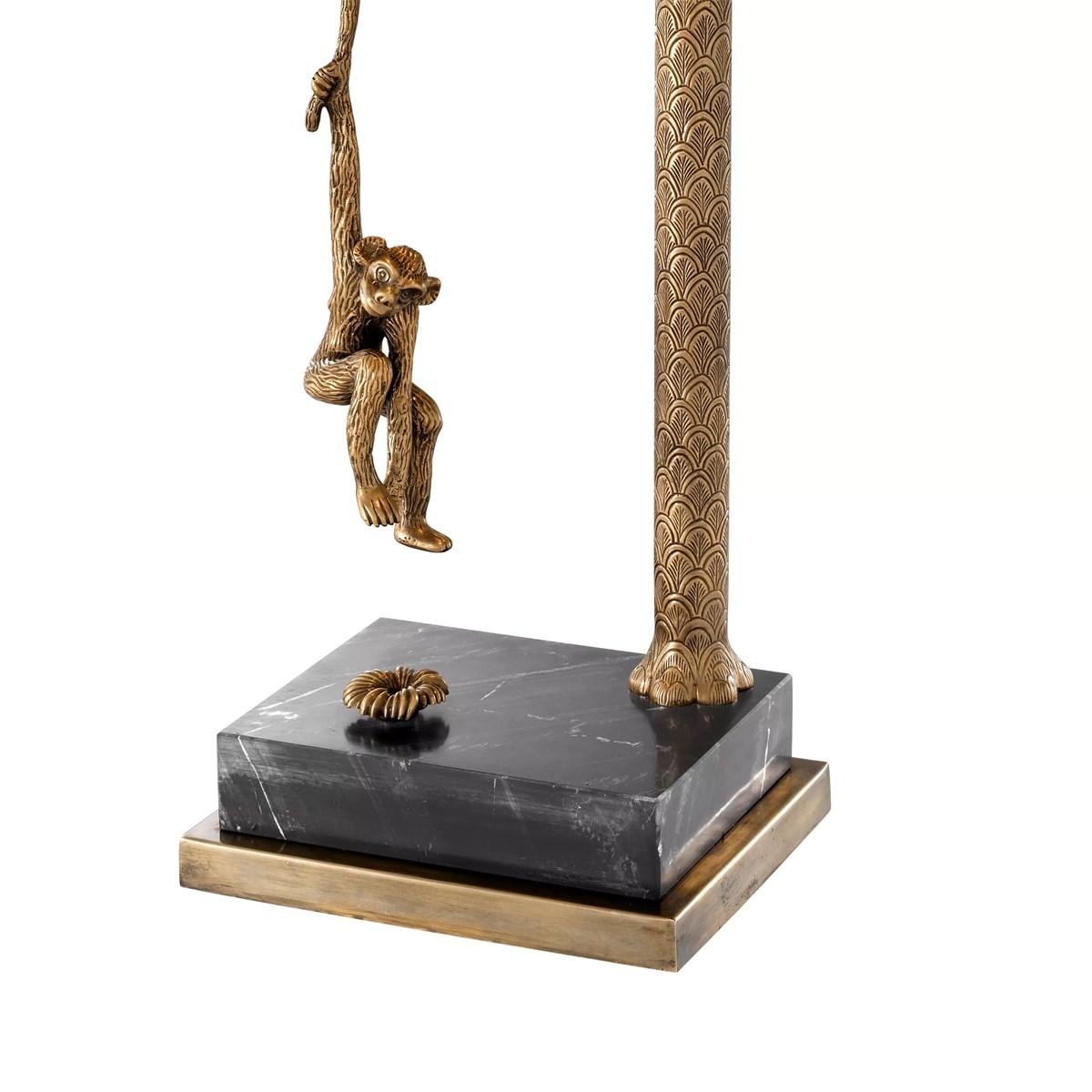 Table Lamp Jungle Vintage Brass Finish incl Shade