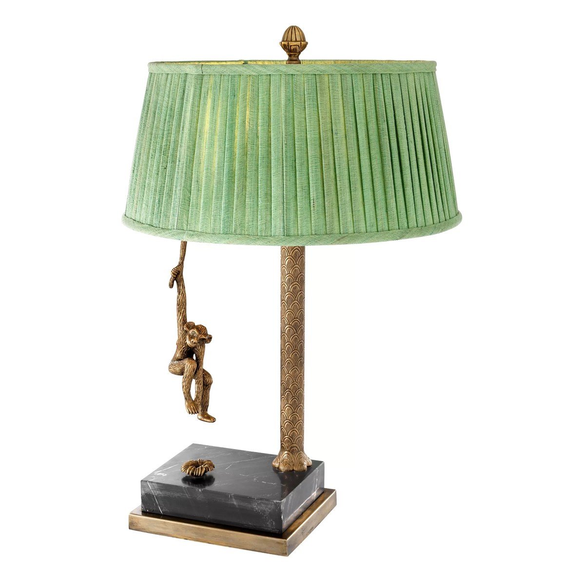Table Lamp Jungle Vintage Brass Finish incl Shade