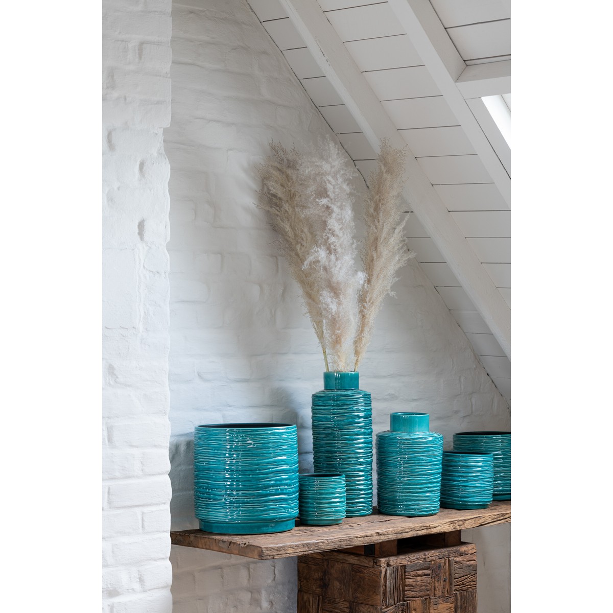 Vase Line Cer Azure S (22X22X30cm) - 43109