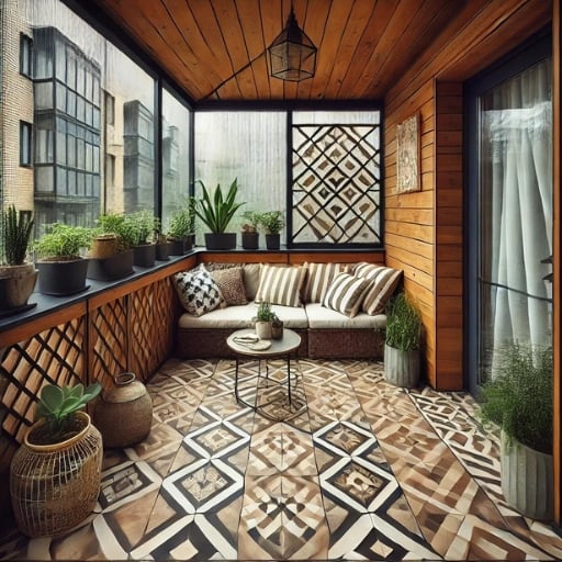 kapalı balkon dekorasyonu zemini değiştirin