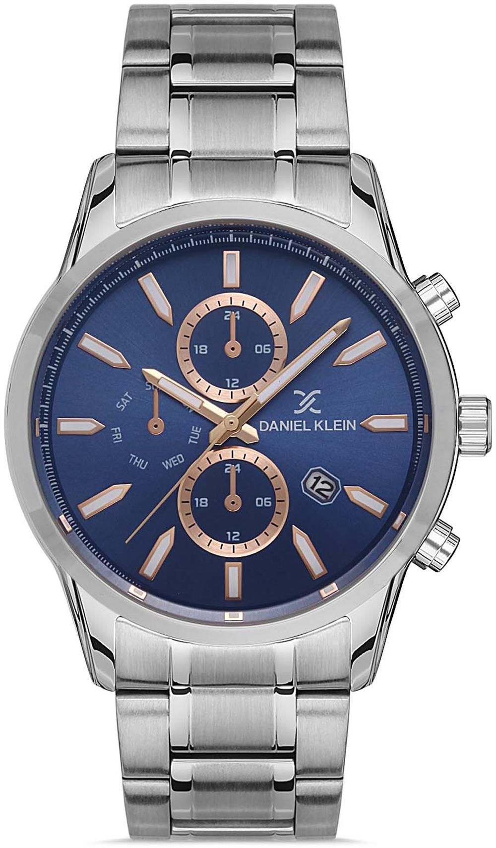 Daniel Klein Yeni  Model Erkek Gümüş İçi Mavi Renk Kol Saati + 3 RENK