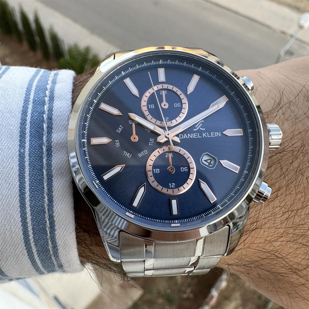 Daniel Klein Yeni  Model Erkek Gümüş İçi Mavi Renk Kol Saati + 3 RENK