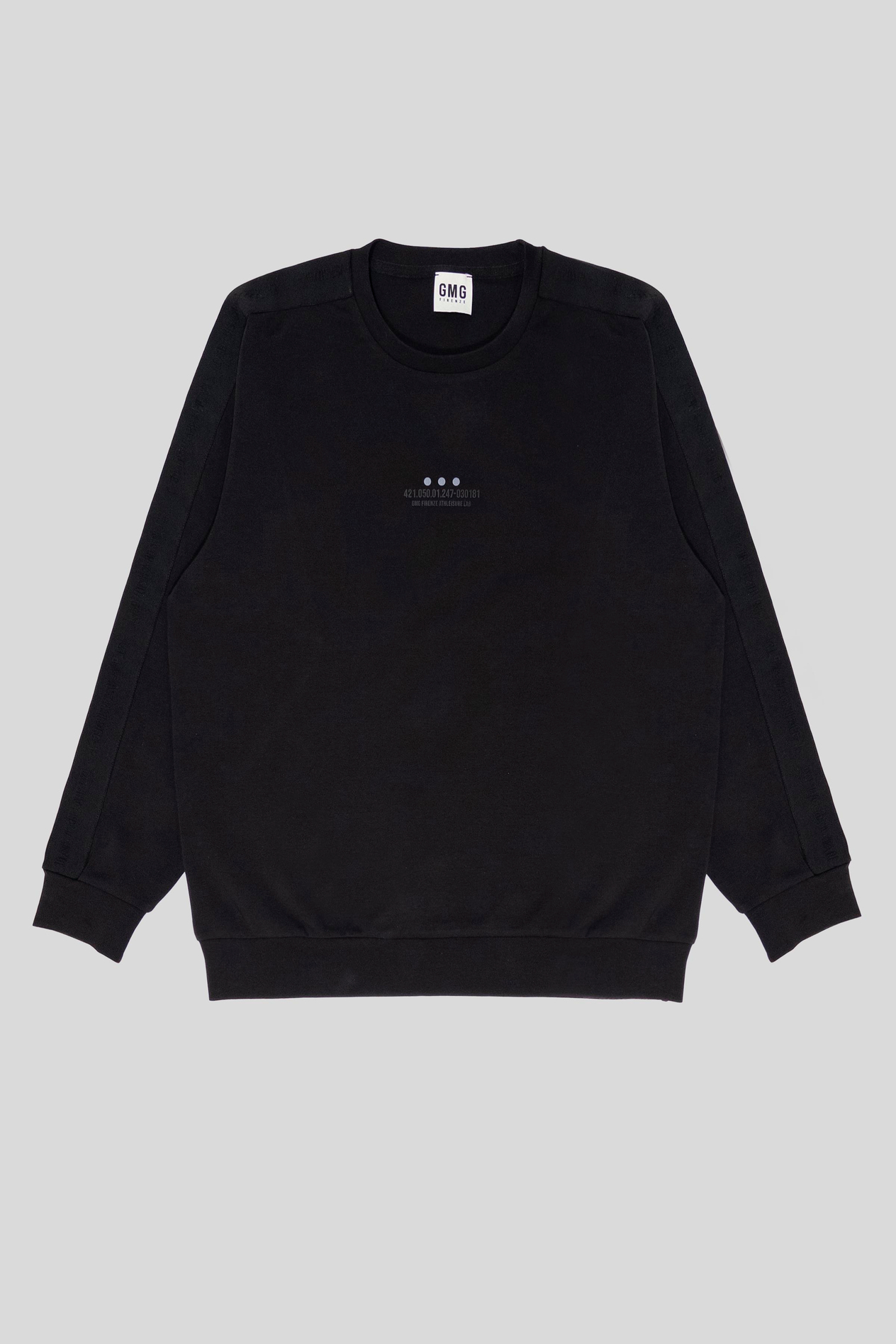 Bisiklet Yaka Kolları Şerit Detaylı Baskılı Erkek Sweatshirt