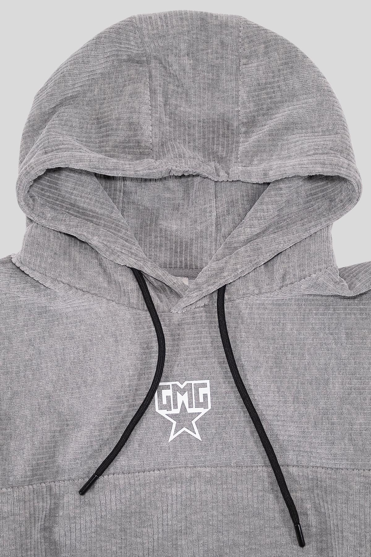 Kapüşonlu Baskı Detaylı Kadife Erkek Sweatshirt