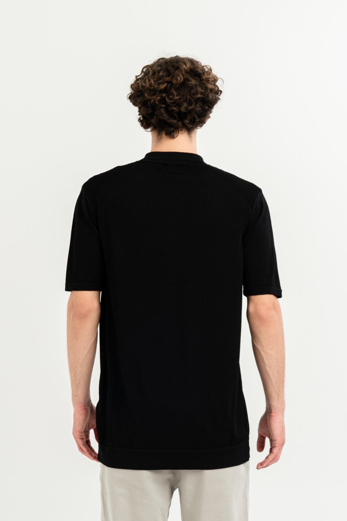 Polo Yaka Fermuarlı Kısa Kollu Slim Fit Erkek T-shirt