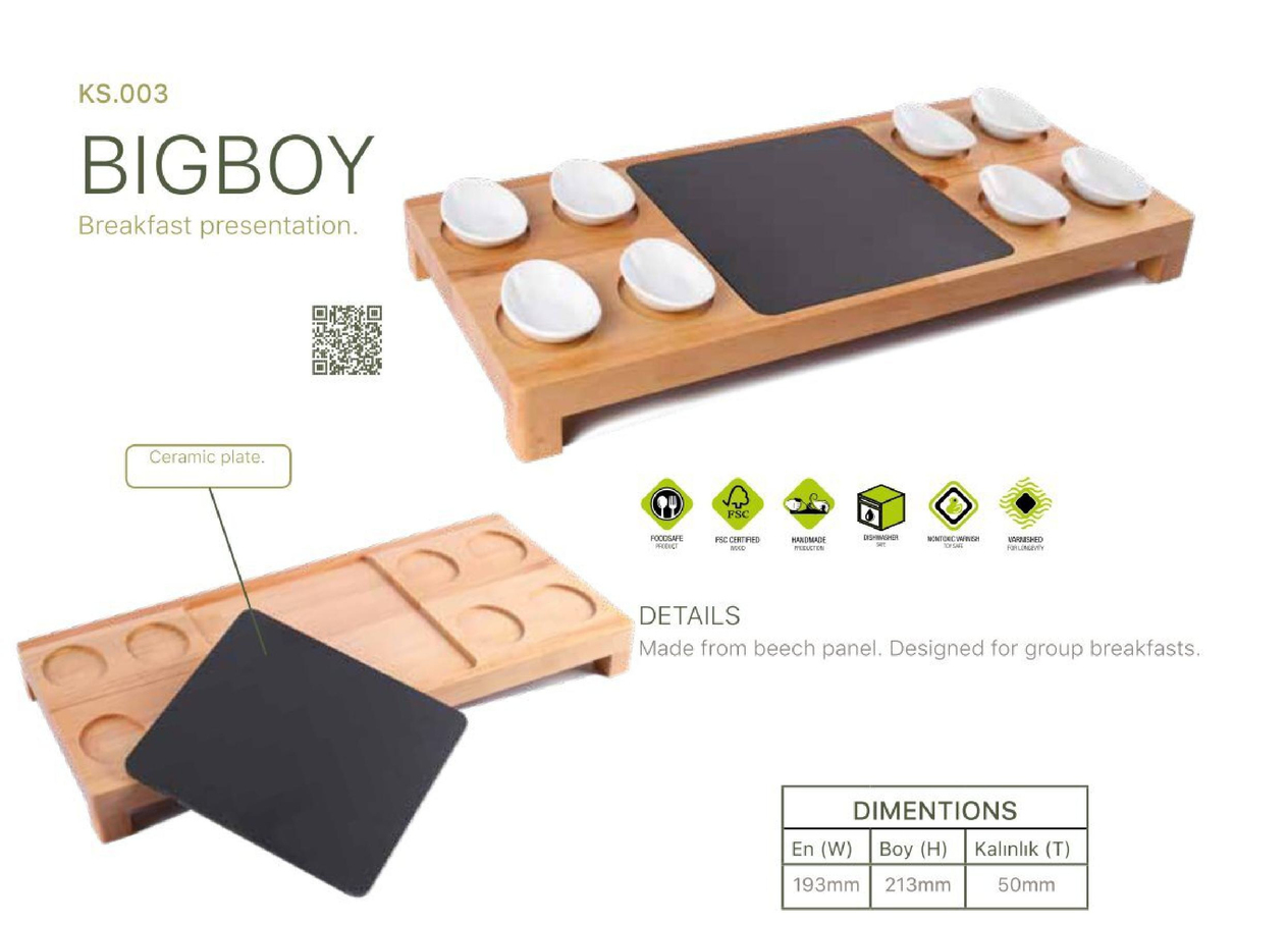 Bigboy breakfast board, wooden morning tray, spacious serving platter, rustic wood breakfast tray, handcrafted kitchen server, natural wood serving board, large breakfast tray, elegant wood food board, wooden brunch platter, family breakfast board