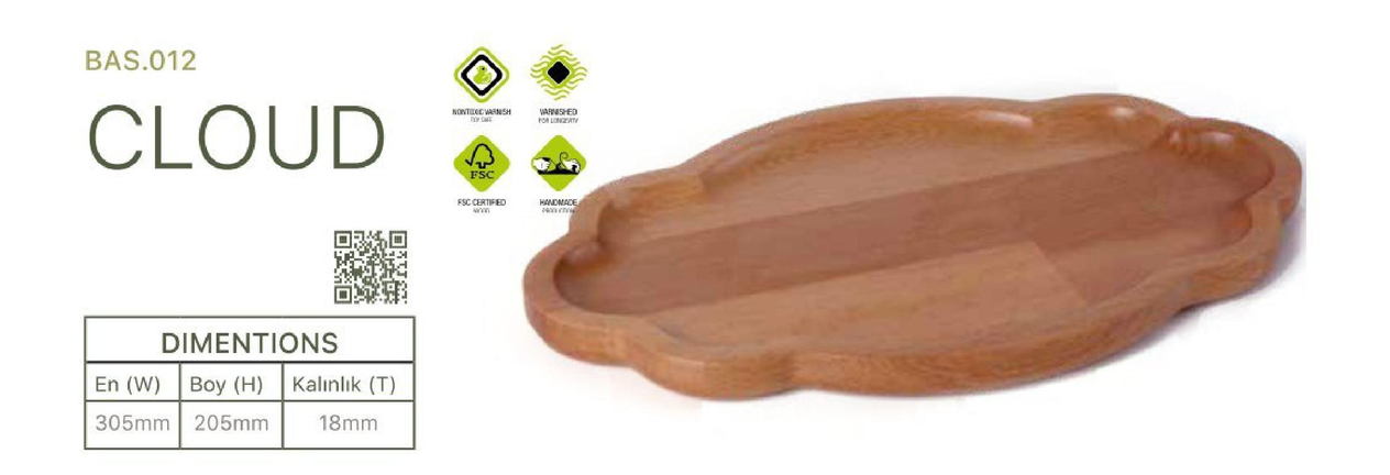 Cloud wooden tray, soft edge serving board, multi-use food presentation tray, handcrafted natural wood board, rustic kitchen server, elegant wooden snack tray, smooth edge wooden board, wooden home decor tray, food service wood board