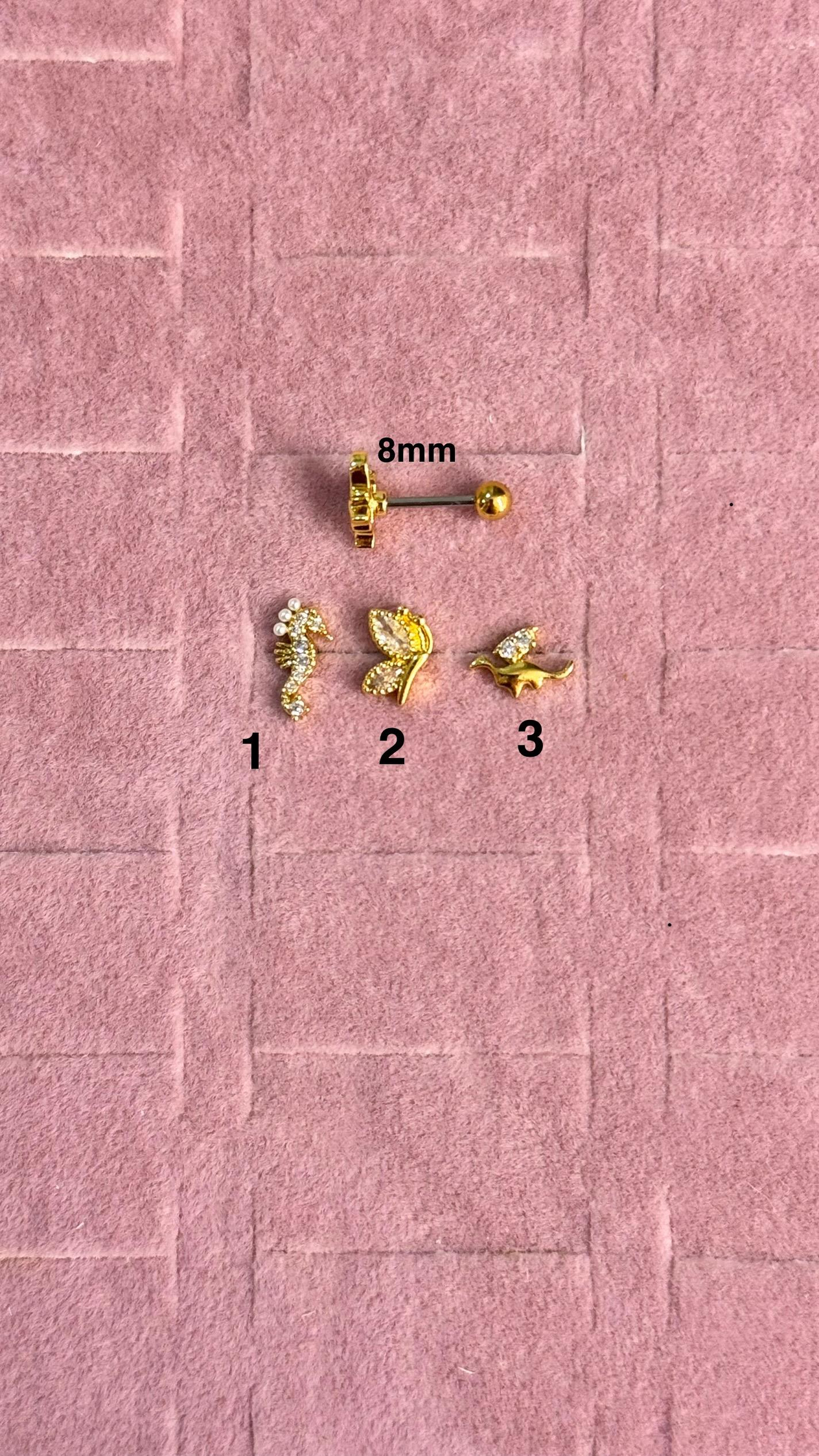 Çelik Tragus Helix Gold Piercing