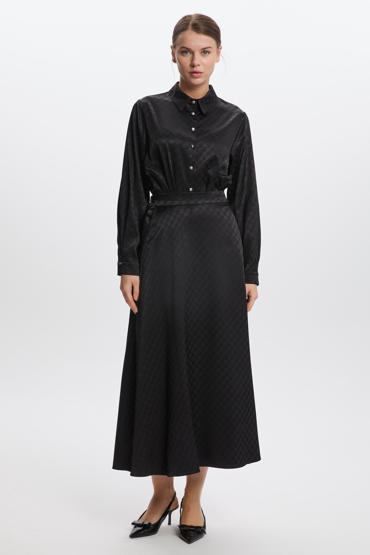 Monogram Desenli Siyah Etek 0174