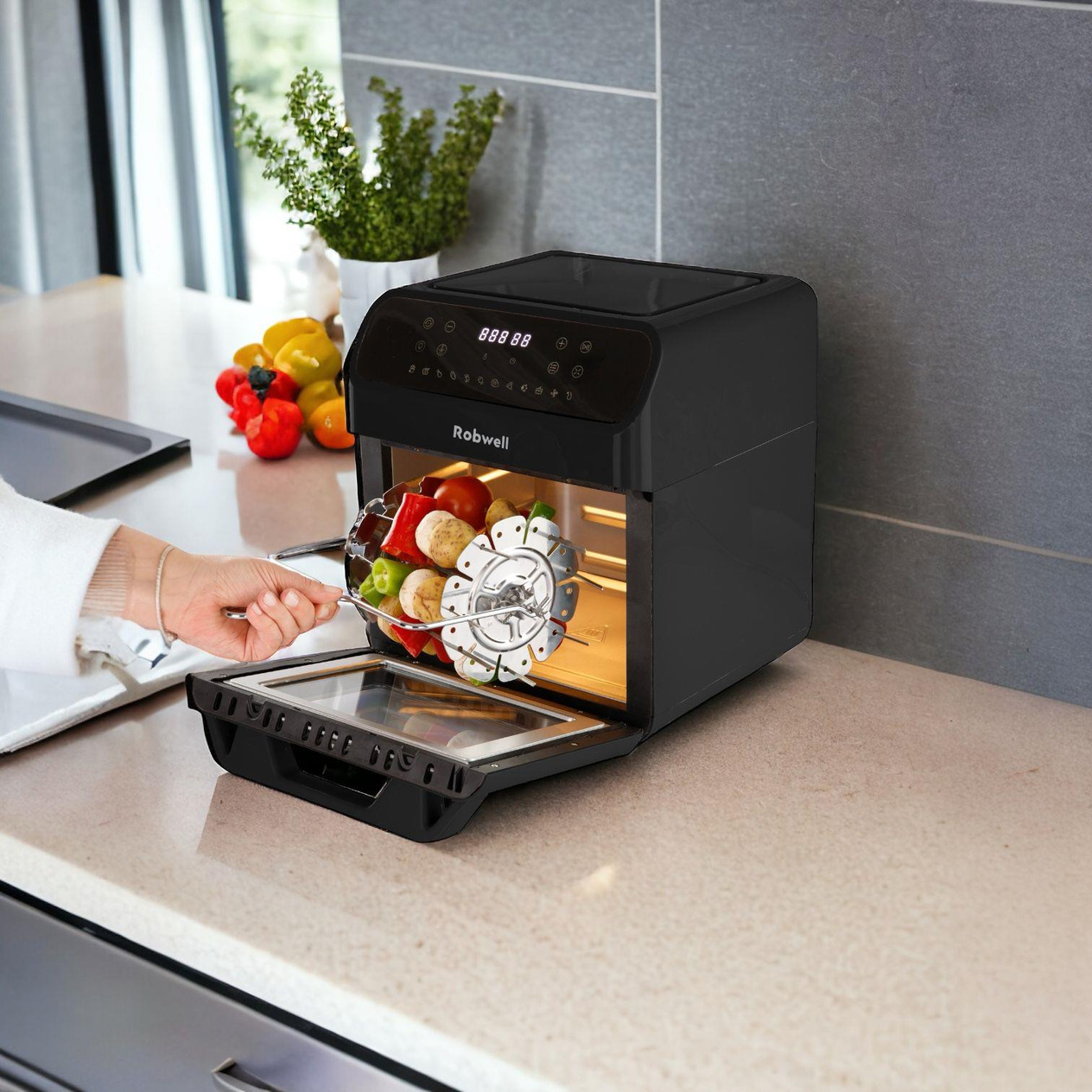 Robwell Robx As29 12lt Air Fryer 12 Ön Programlı Çok Amaçlı Yağsız Hava Fritözü