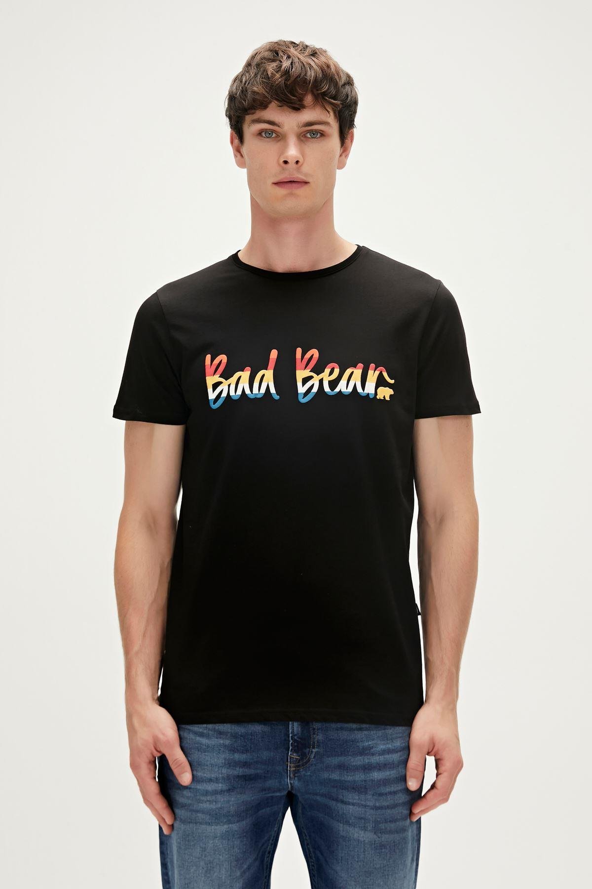 Bad Bear Manuscript T-Shirt Erkek  Bisiklet Yaka Tshirt