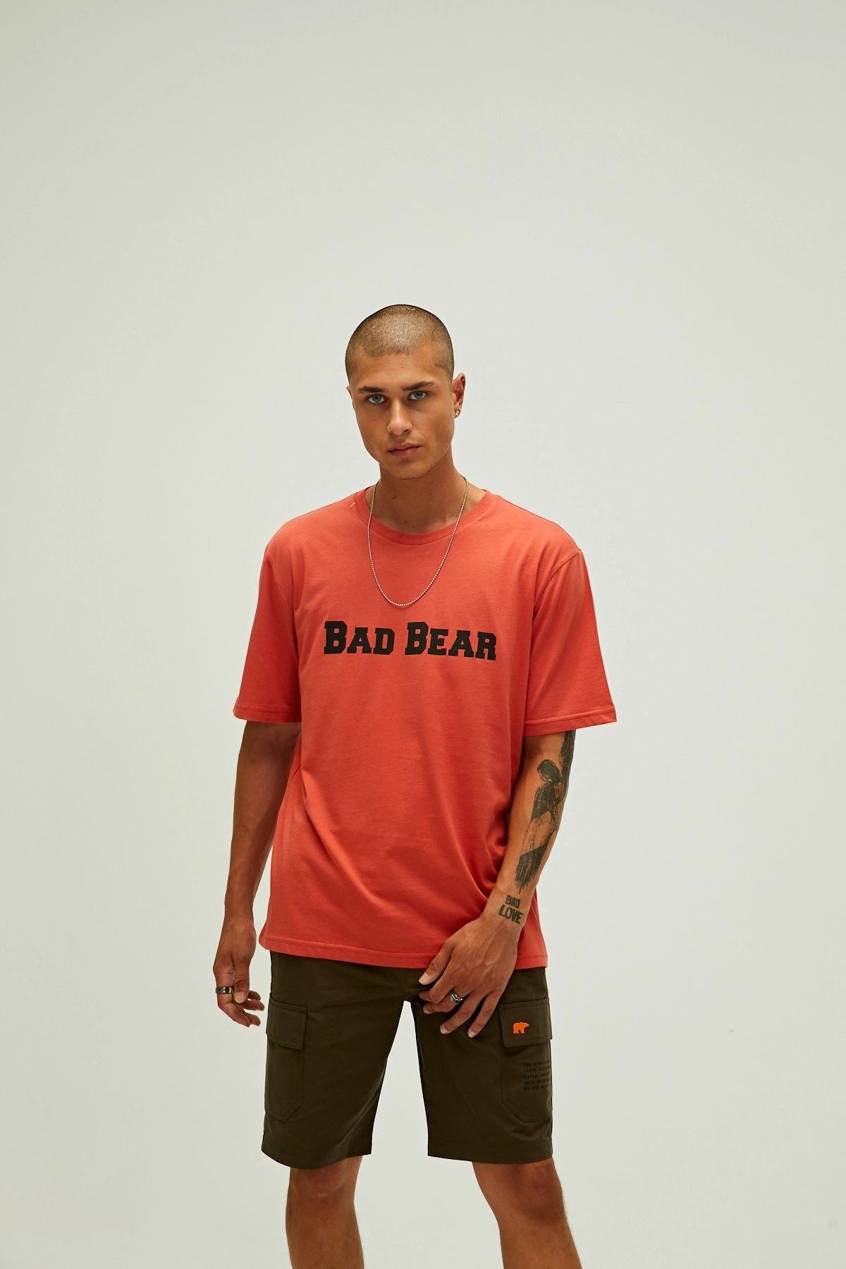 Bad Bear Title T-Shirt Erkek  Bisiklet Yaka Tshirt