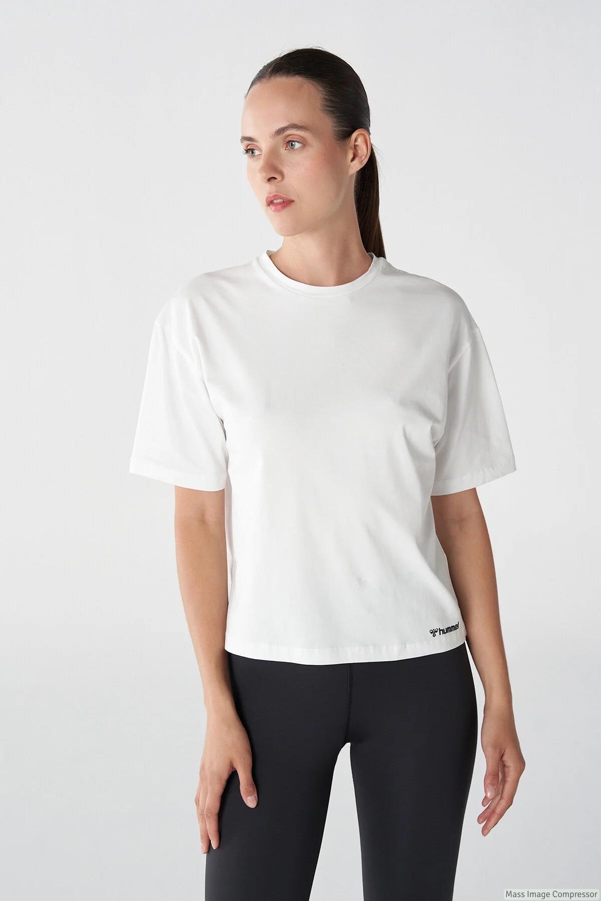 Hummel Hmlt-Mt Ultra Boxy Short T-Shirt Kadın  Bisiklet Yaka Tshirt