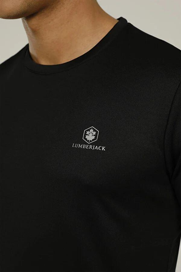 Lumberjack 2M Ct100 Basic Pes C Neck T-Shirt 2Fx Erkek Siyah Bisiklet Yaka Tshirt
