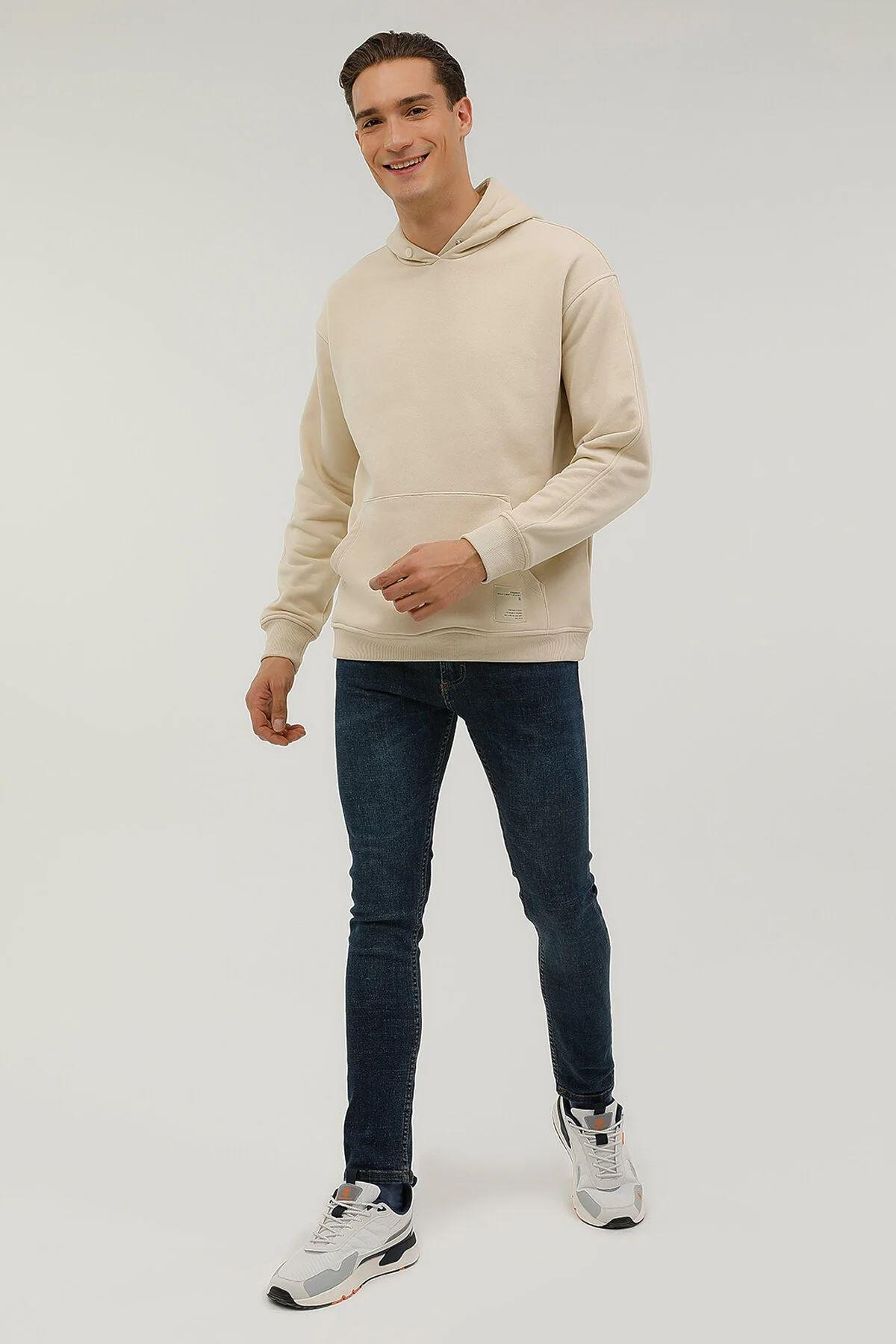 Lumberjack 2W M-Cg516 Smooth Hoodie 2Pr Erkek Beyaz Kapşonlu Sweat