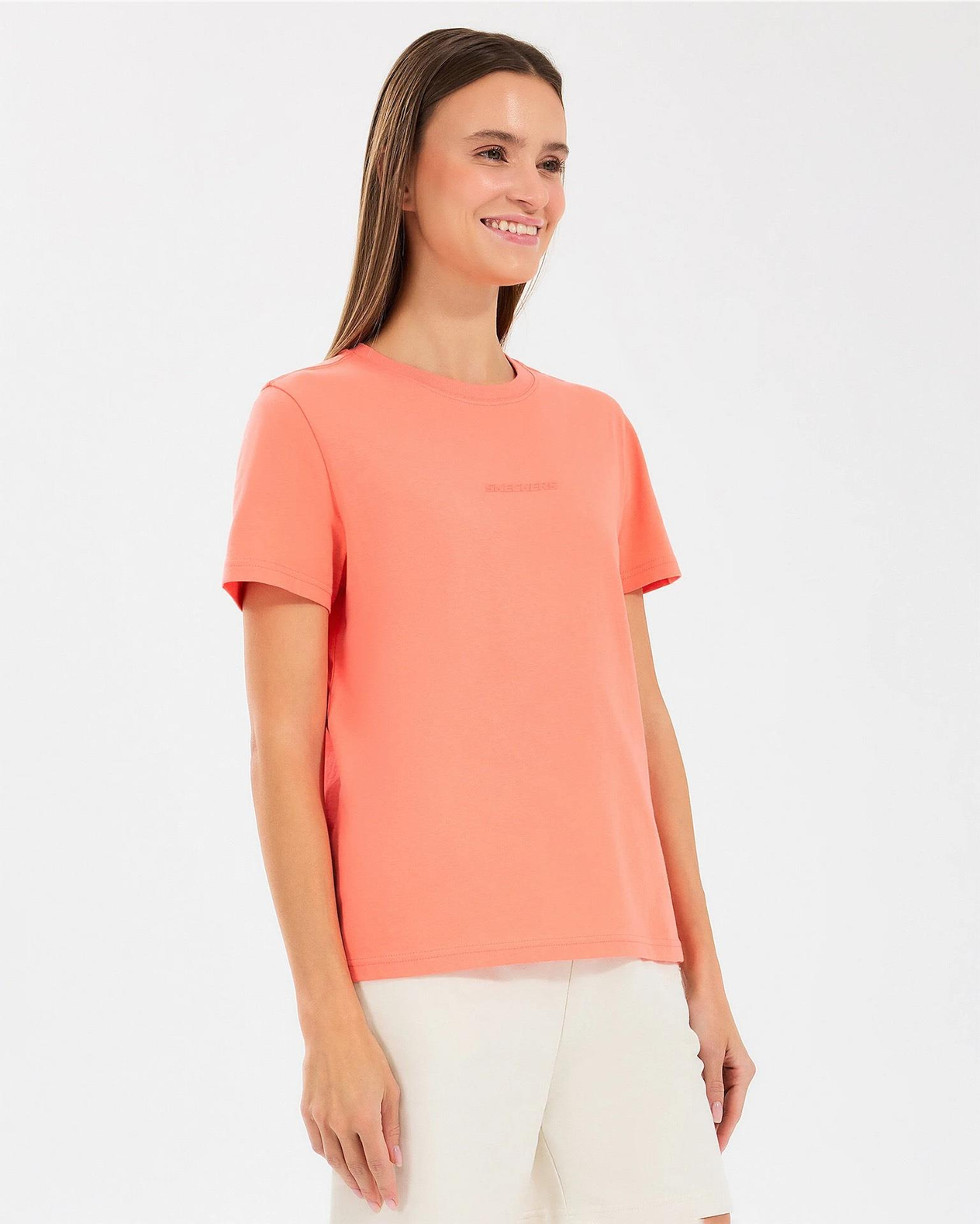 Skechers W Essential Crewneck T-Shirt Kadın  Bisiklet Yaka Tshirt