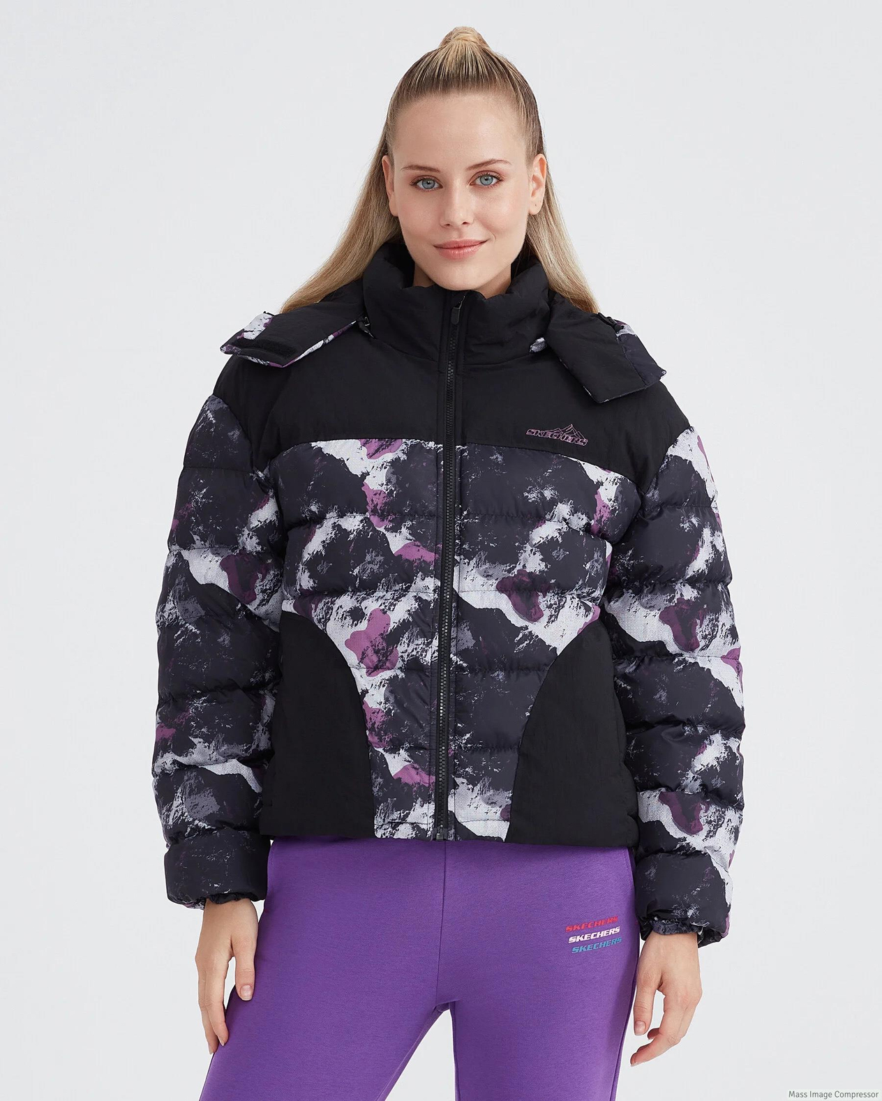 Skechers W Outerwear Padded Jacket Kadın Siyah Mont