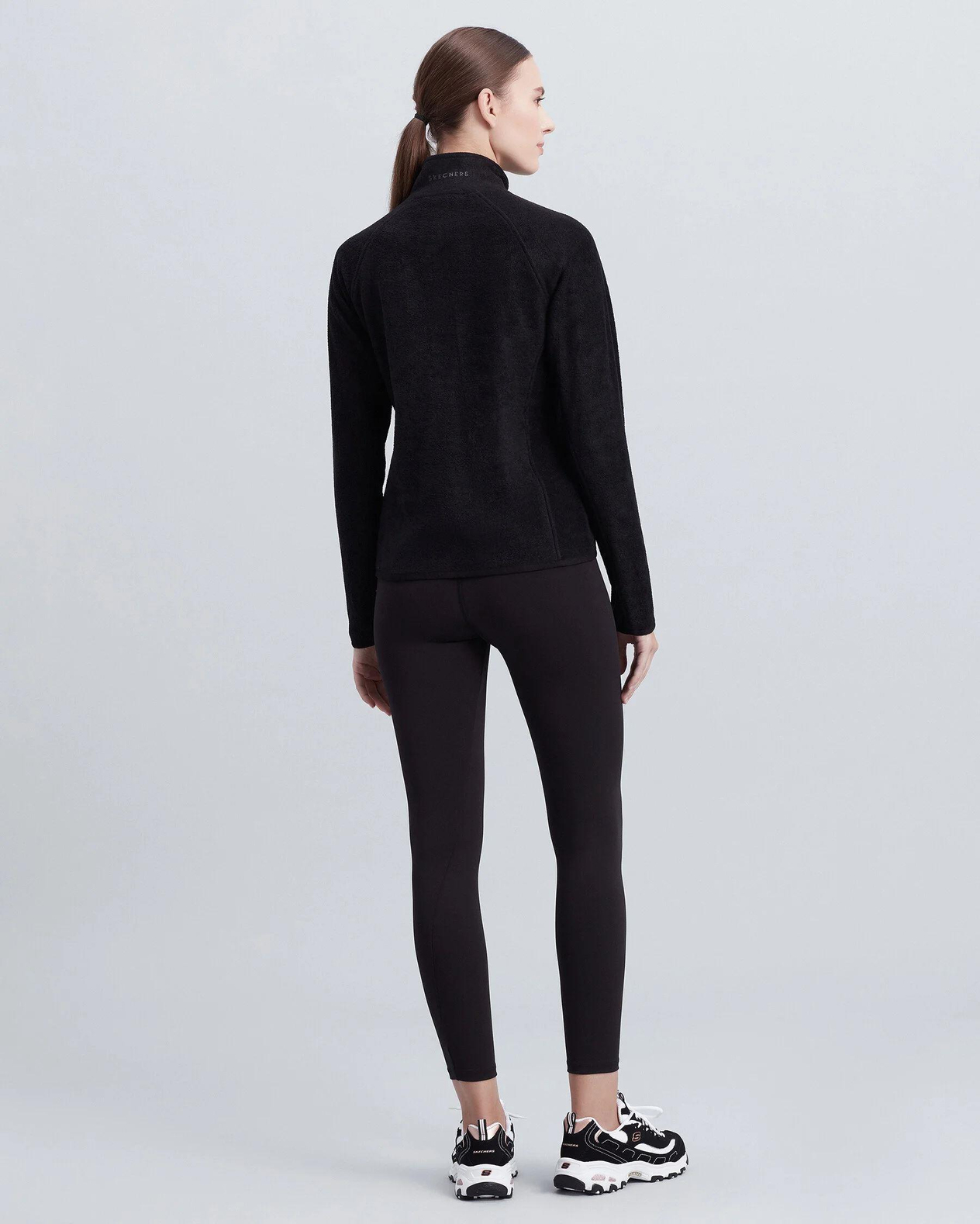 Skechers W Turtle Neck Full Zip Polar Kadın Siyah Polar