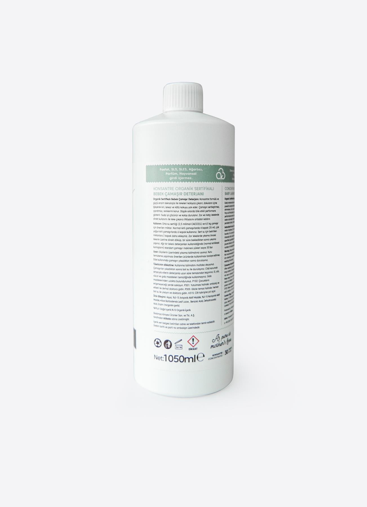 ORGANİK BEBEK ÇAMAŞIR DETERJANI 1050ml STD