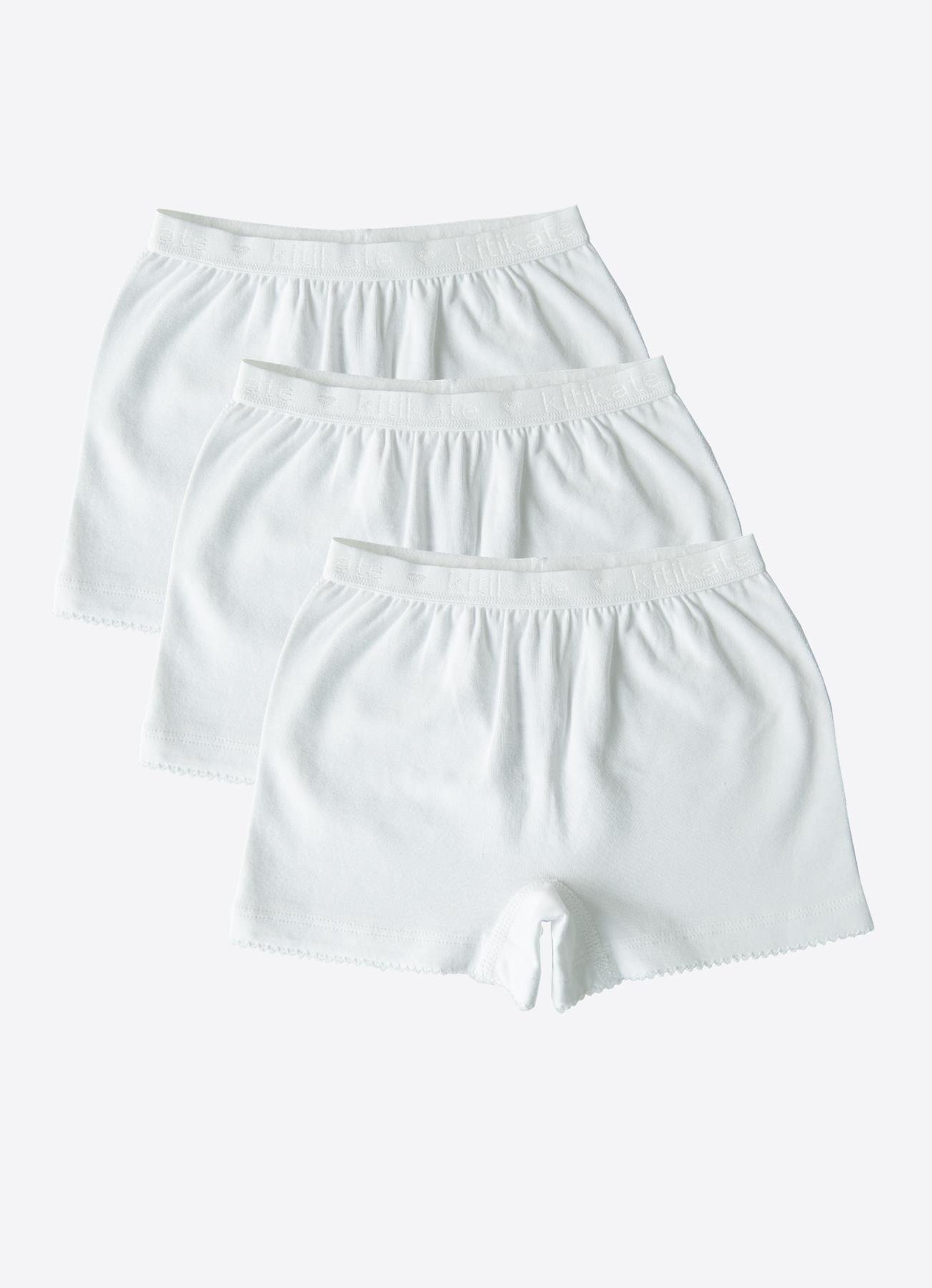 ORGANİK KLASİK 3'LÜ KIZ BOXER BEYAZ
