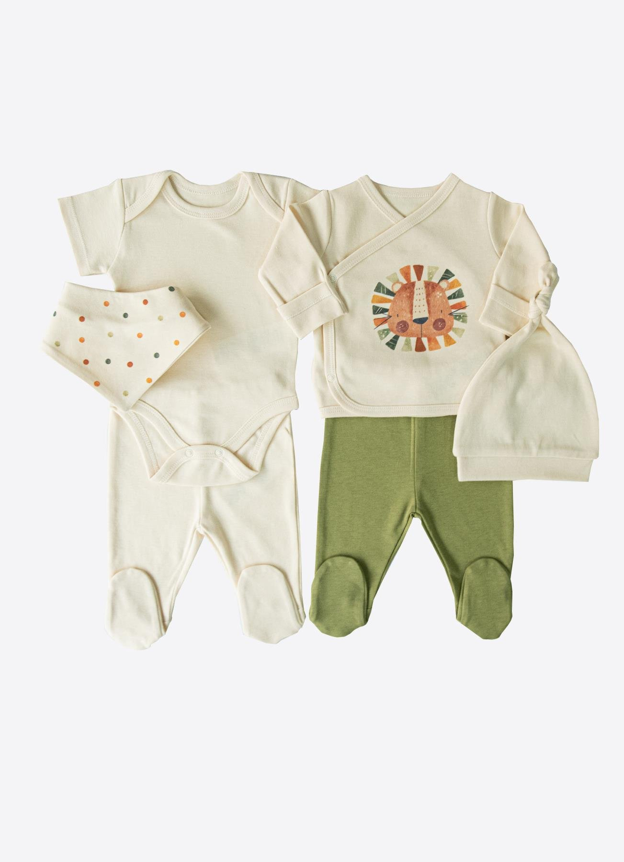 Organik Little Lion 6lı Hastane Çıkış Seti Natural