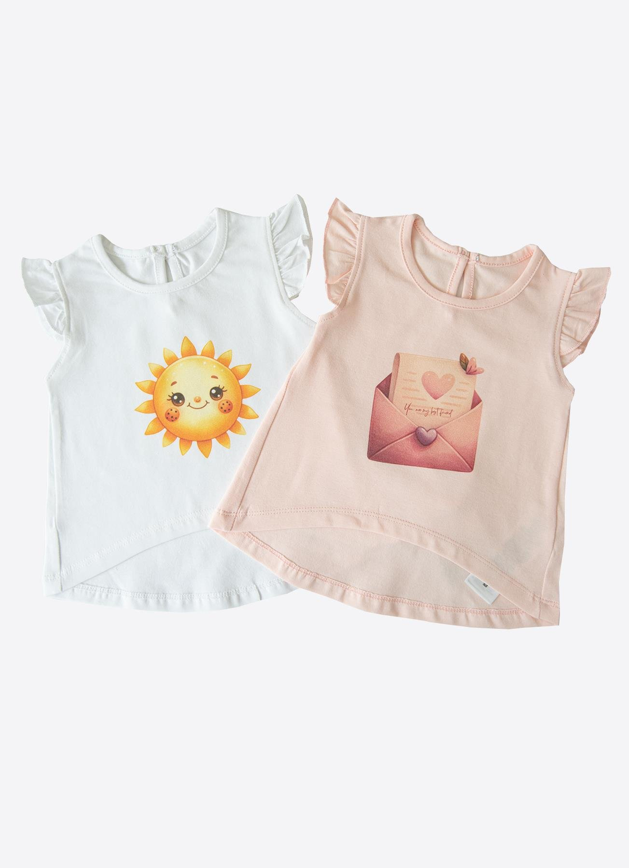 ORGANİK MELLOW 2'Lİ T-SHIRT BEYAZ-PEMBE