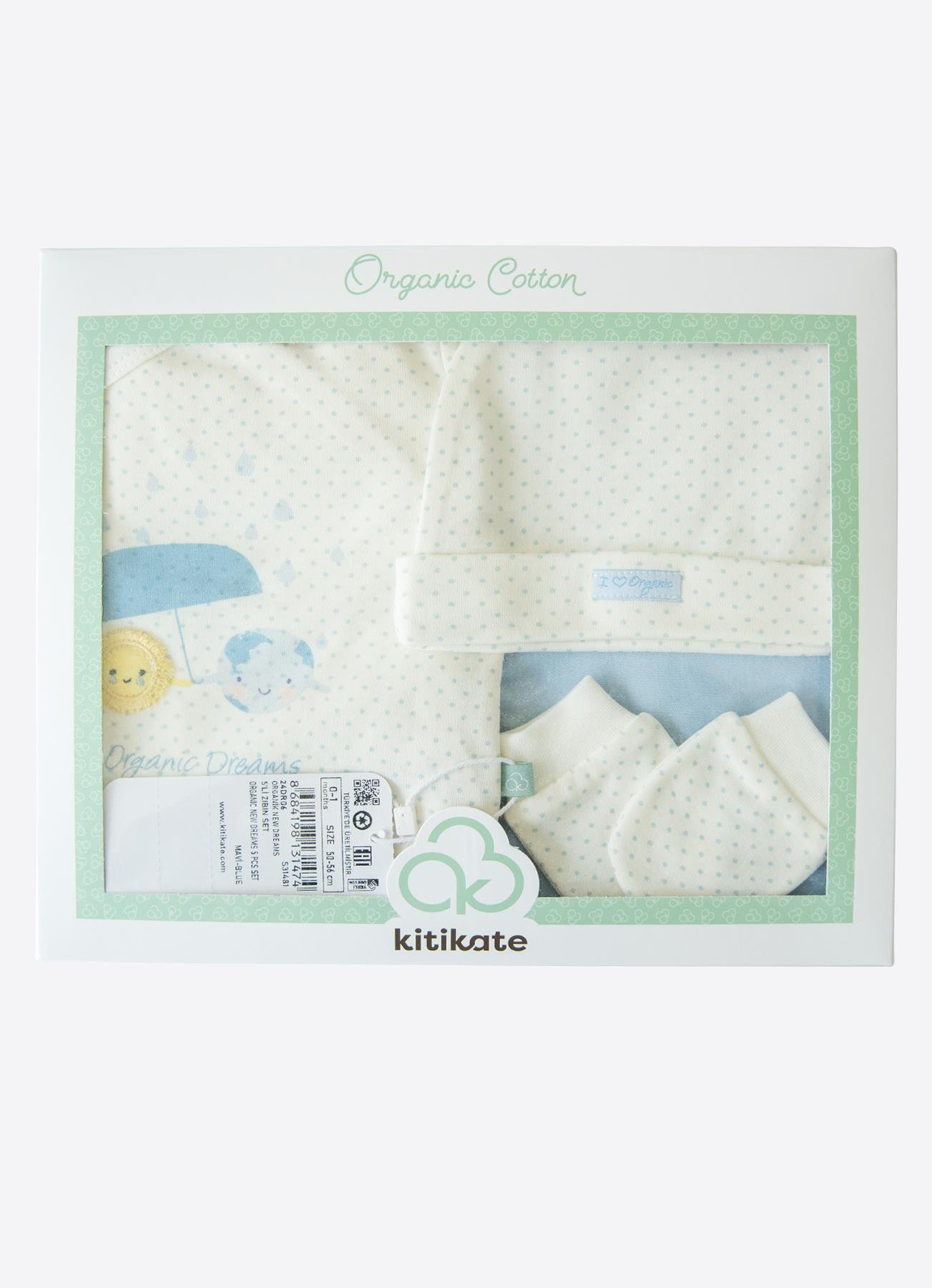 Organik New Dreams 5li Zıbın Set Mavi