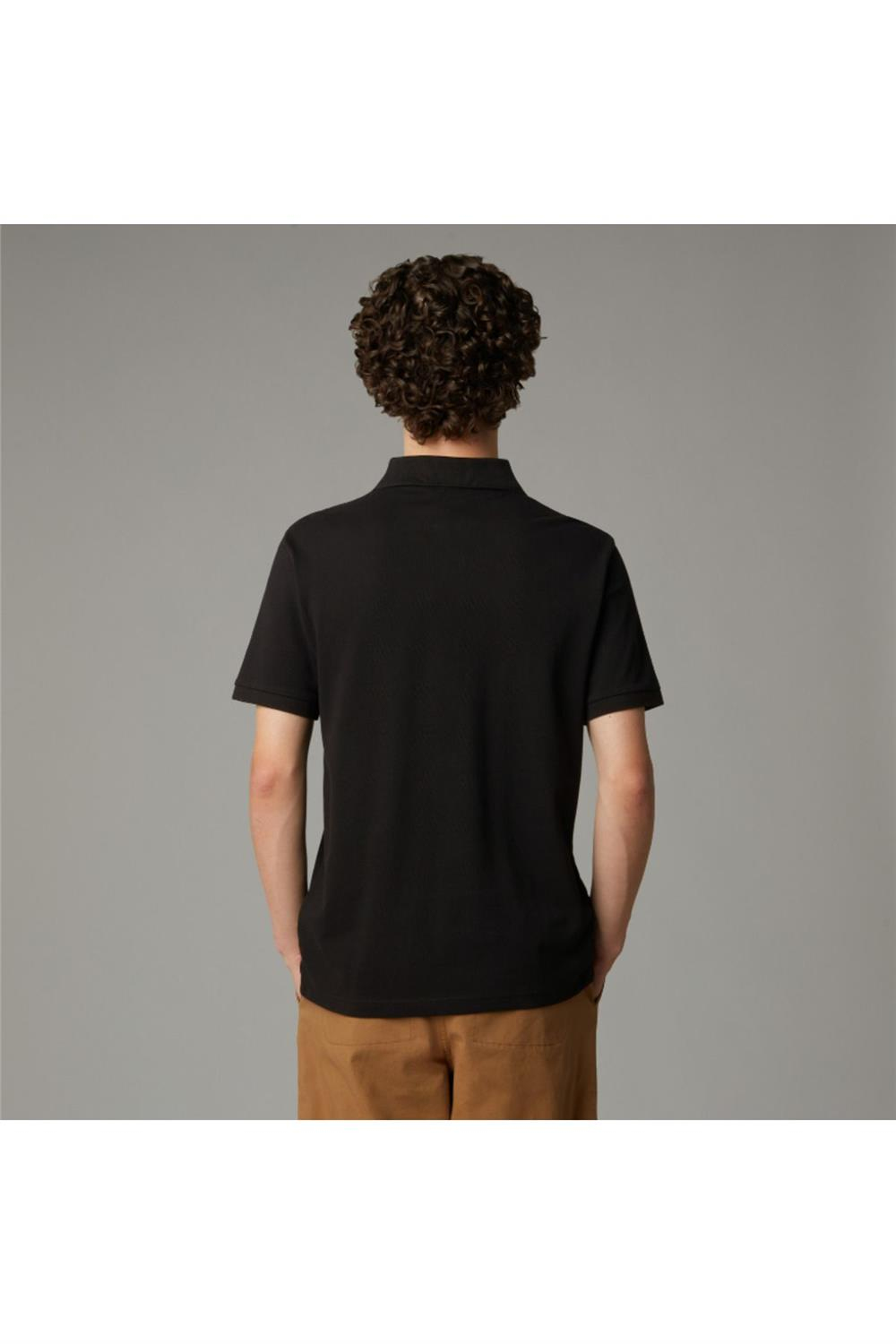 Erkek Essential Regular Polo Yaka Siyah T-Shirt