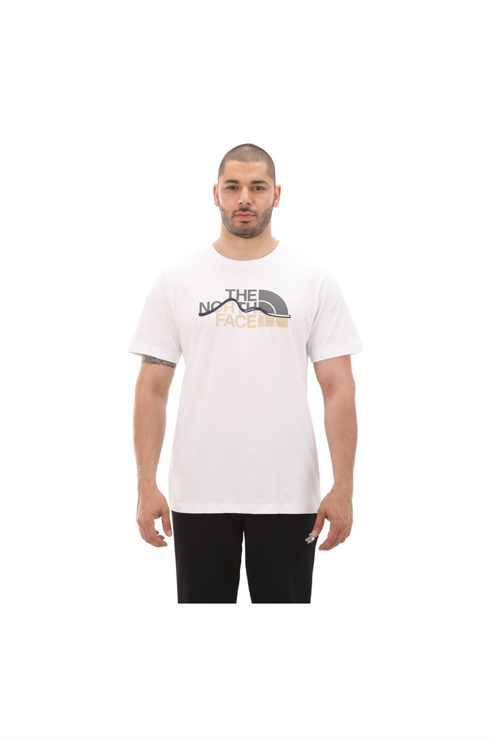 F0a87ntfn41-r M S-s Mountaın Lıne Tee Erkek T-shirt Beyaz