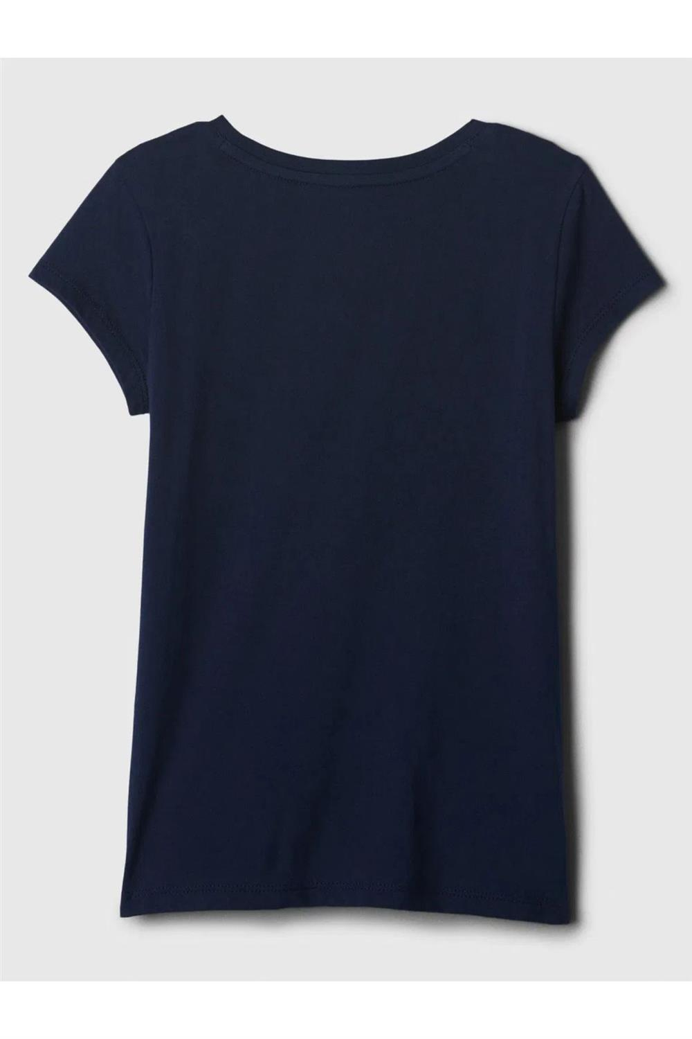 Kız Çocuk Gap Logo T-Shirt Lacivert